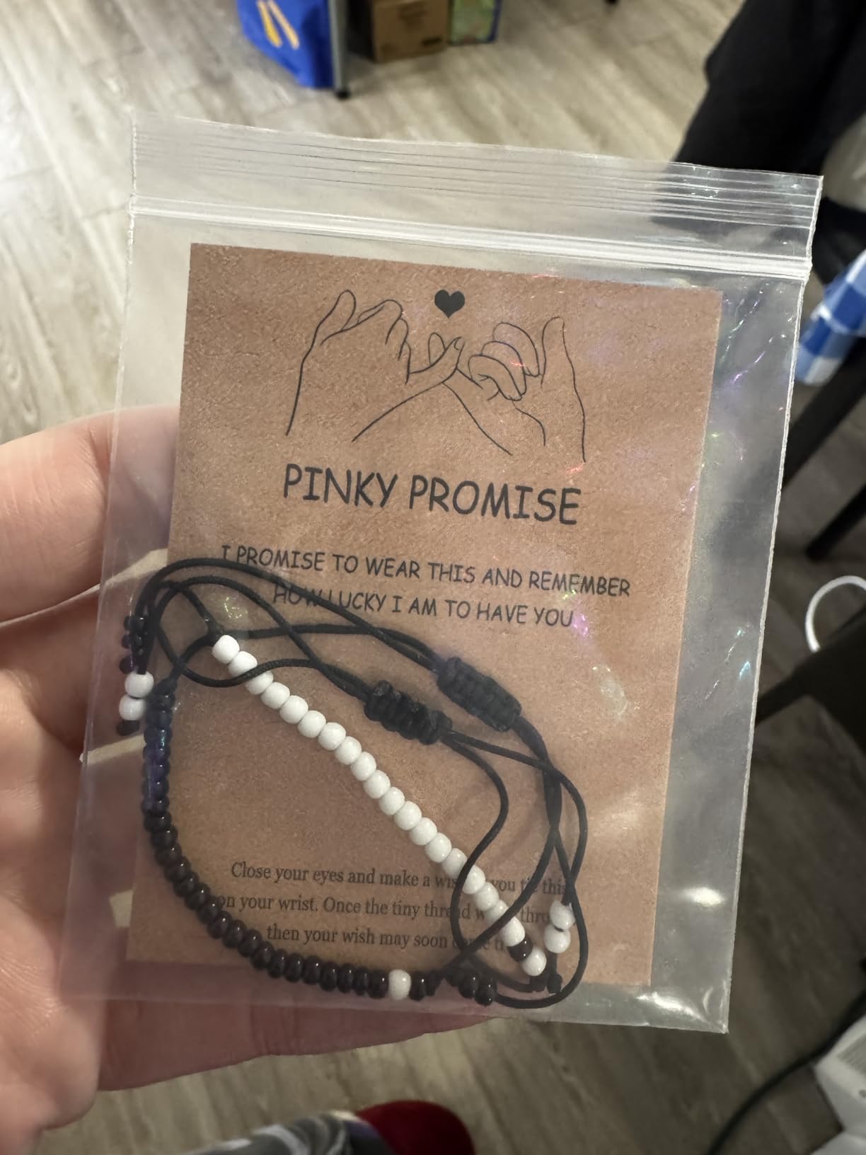 Pinky Promise Matching Bracelet for Couples Soulmate Man Distance Relationship Gifts for Women Men Him Her customer photo 2