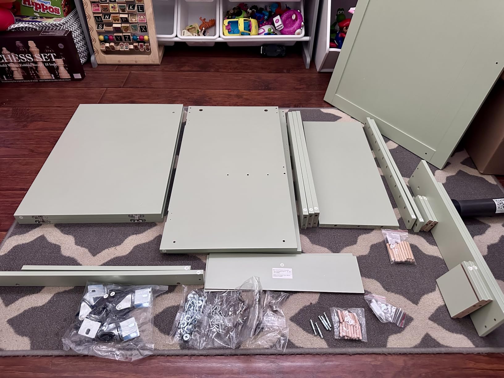Best Choice Products Folding Sewing Table Multipurpose Craft Station & Side Desk with Compact Design, Wheels, Shelves, Storage Trays, Pegs, Magnetic Doors, Metal Doorknobs - White customer photo 2