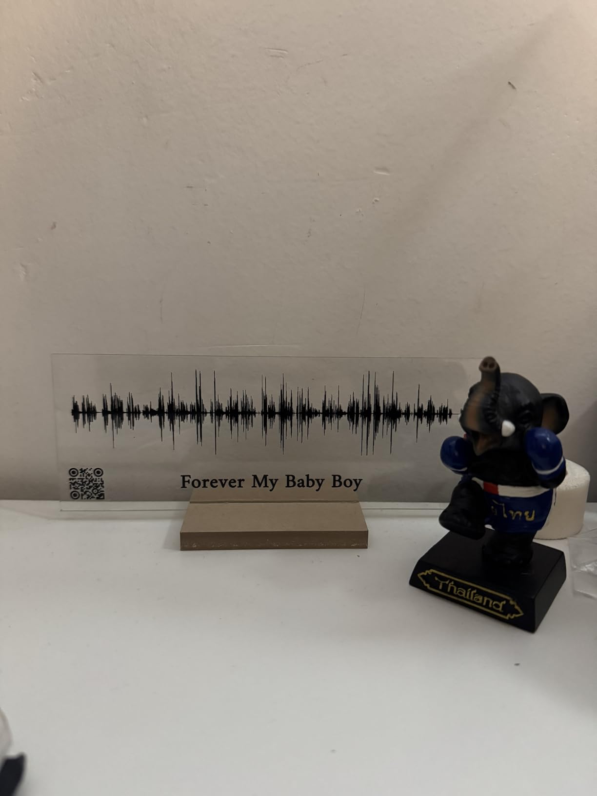 Sound Gifts Sound Wave Art Custom Sound Wave 3D Print Personal Voice Message or Sound Clip with Photo on Premium Clear Acrylic Glass Block 8