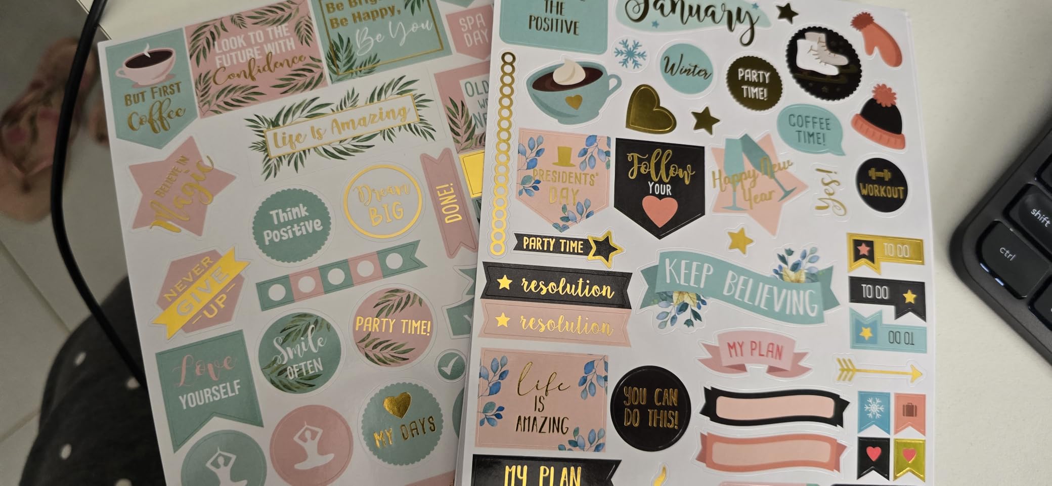 Aesthetic Greenery Planner Stickers for Fun Planning - 1100+ Stunning Gold Foil Monthly Designs - The Perfect Scrapbook Sticker Accessories to Enhance Your Daily Calendar and Planner Journaling customer photo 1