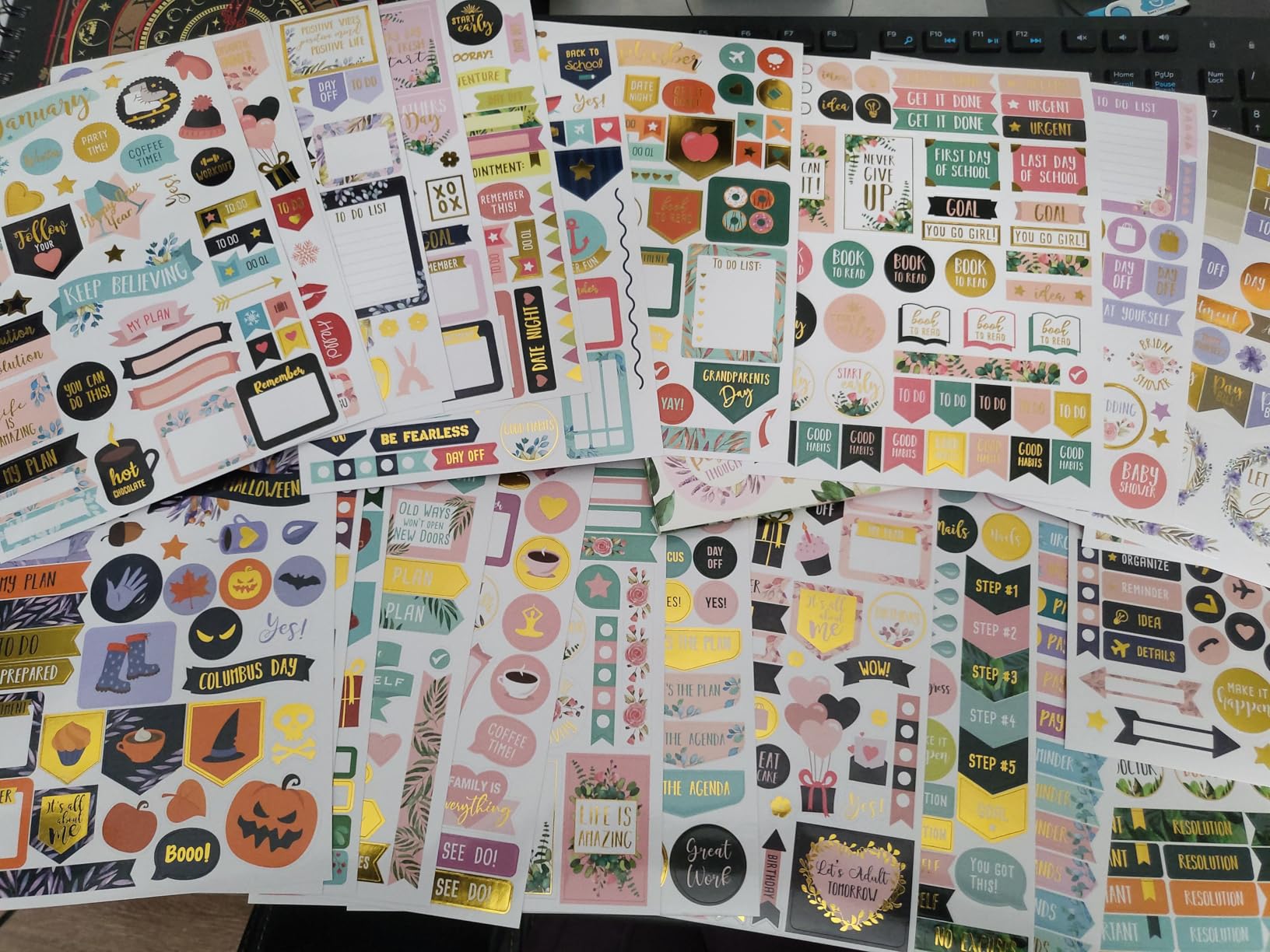 Aesthetic Greenery Planner Stickers for Fun Planning - 1100+ Stunning Gold Foil Monthly Designs - The Perfect Scrapbook Sticker Accessories to Enhance Your Daily Calendar and Planner Journaling customer photo 2