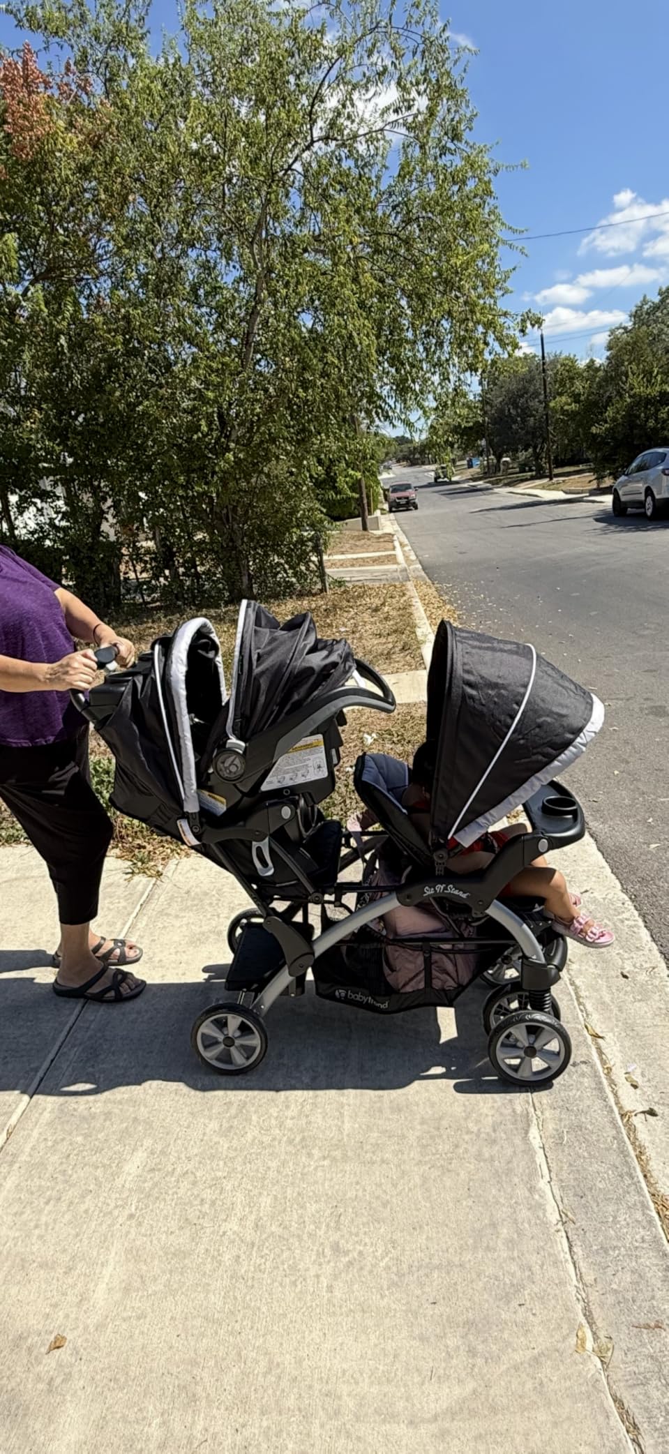 Baby Trend Infant and Toddler Double Stroller & Car Seat Combo, 2 Pc Set, Khaki - Portable and Lightweight Stroller Duo and Car Seat Travel System Tandem customer photo 1