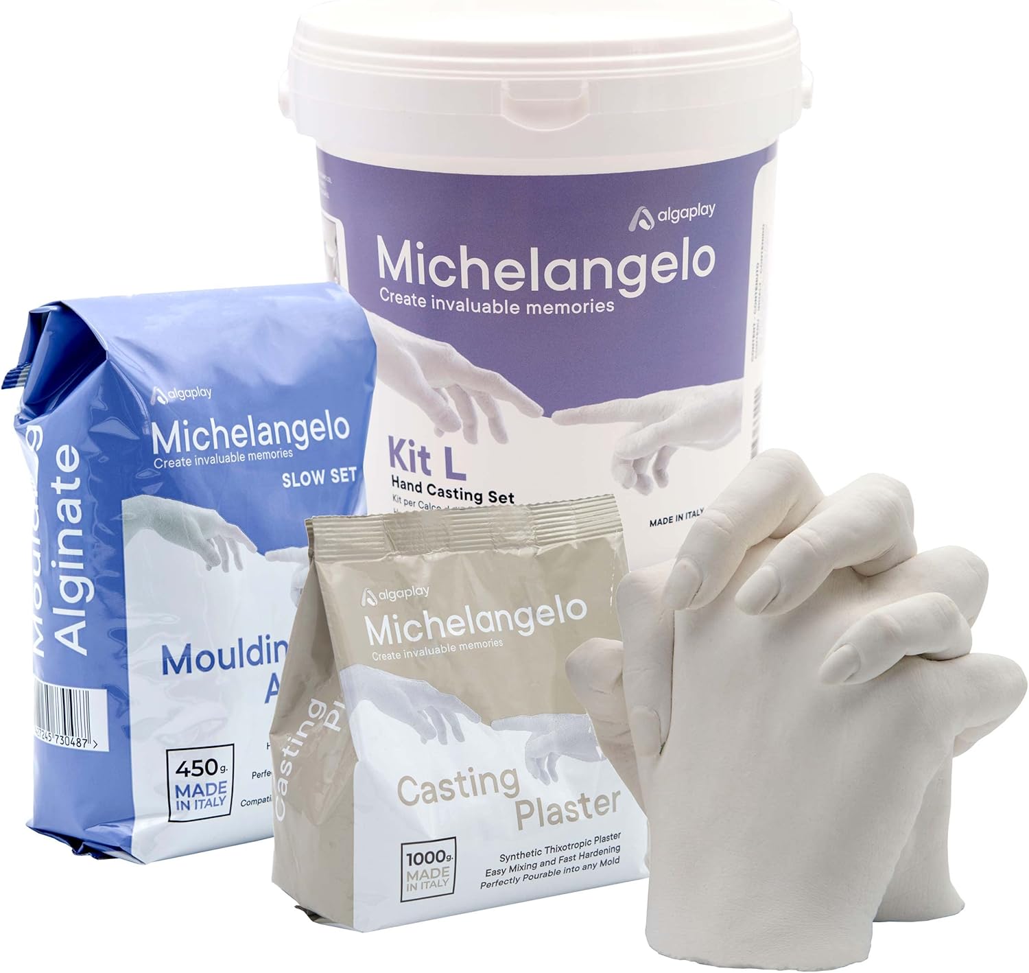Michelangelo Hands Casting Kit Couples. Plaster Hands Casting Set. Original Gift idea for Couples, Friends and Families. Made in Italy. customer photo 2