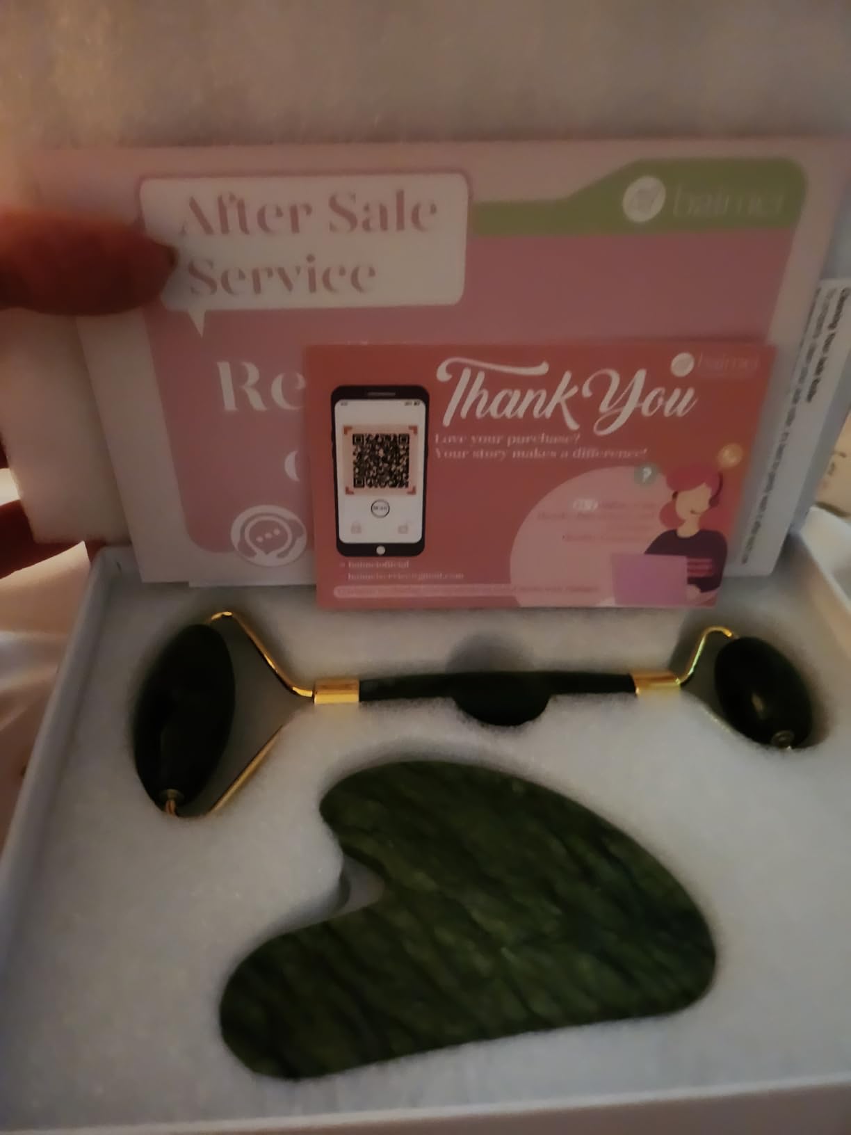 BAIMEI IcyMe Gua Sha & Jade Roller Facial Tools Face Roller and Gua Sha Set for Puffiness and Redness Reducing Skin Care Routine, Self Care Gift for Men Women - Green customer photo 2