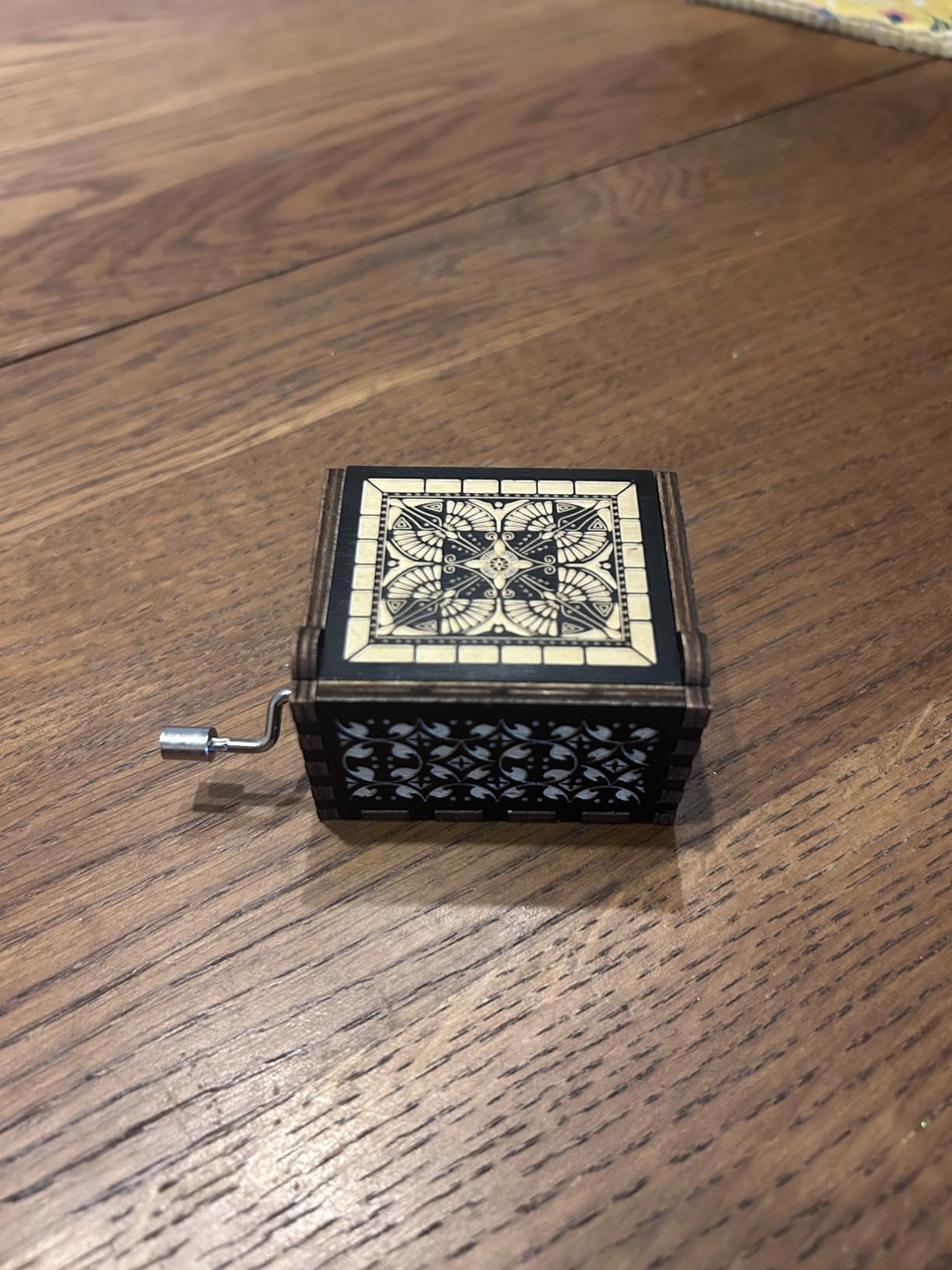 Can't Help Falling in Love Wood Music Box, Antique Engraved Musical Boxes Case for Love One Wooden Music Box - Gifts for Lover, Boyfriend, Girlfriend, Husband, Wife (Black) customer photo 1
