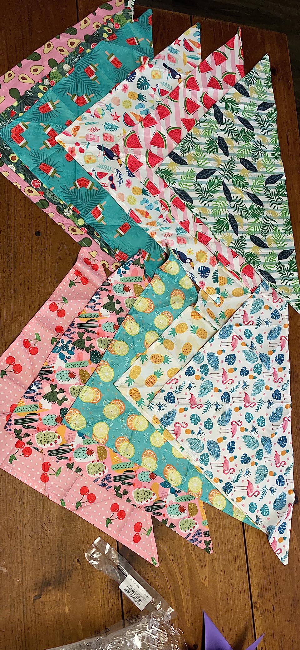 Weewooday 12 Pcs Large Dog Bandana Summer Scarf Hawaii Triangular Bibs Adjustable Washable Kerchief Pet Bandana with Fruit Leaves Patterns for Small to Large Party Supplies(Summer Patterns) customer photo 2