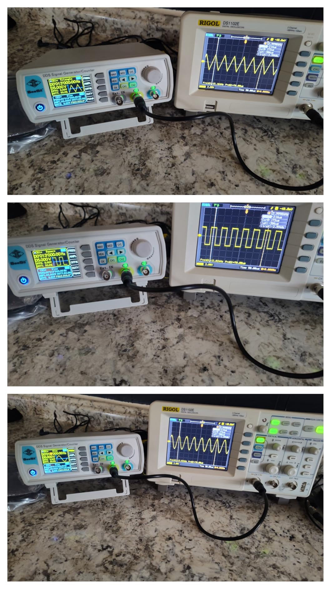 Professional Upgraded DDS Signal Generator Counter, Seesii 60MHz LCD Display High Precision 200MSa/s Dual-Channel Arbitrary Waveform Function Generator Frequency Meter customer photo 1