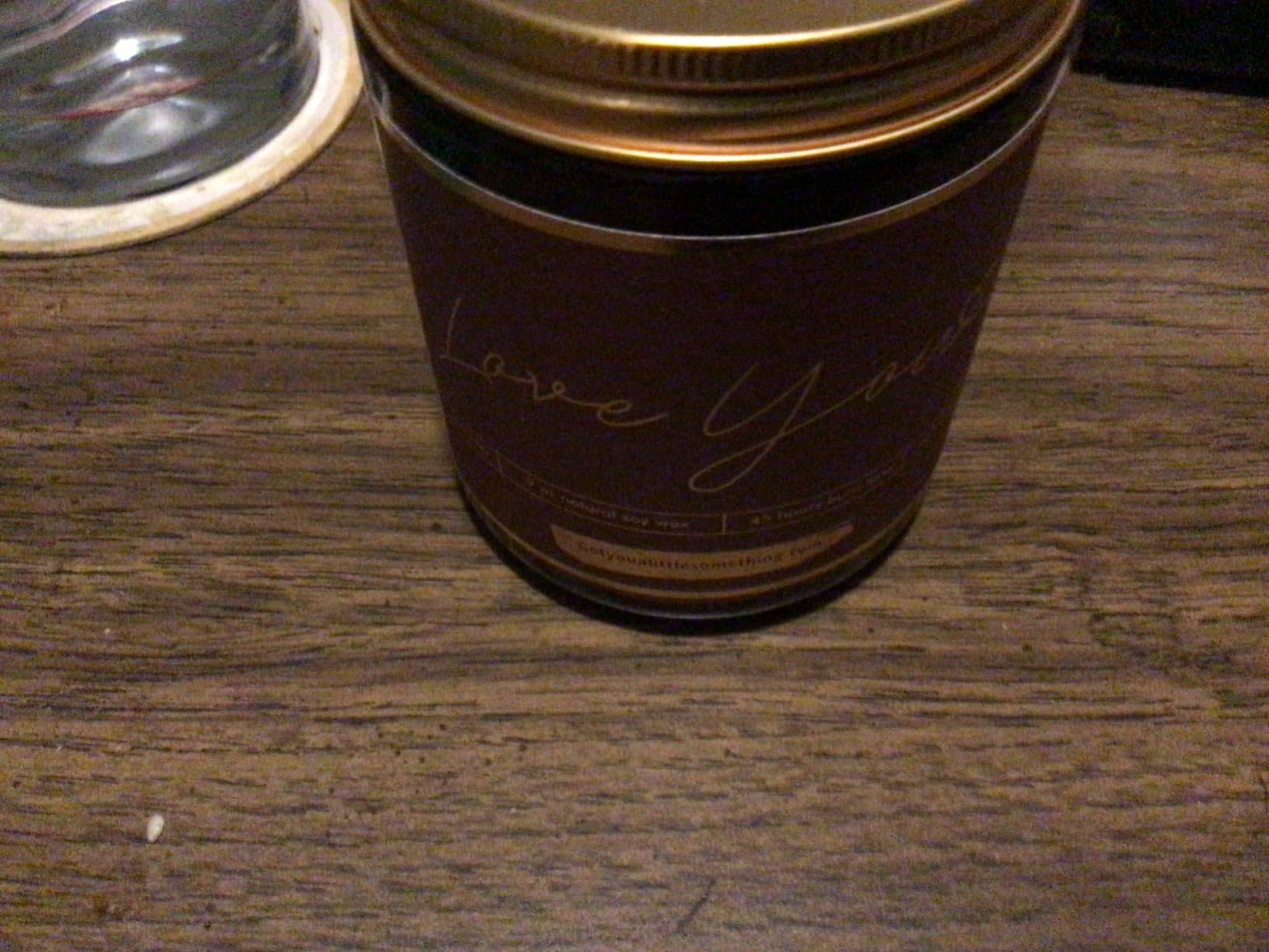 Sweet Water Decor Love You Scented Candle, Non Toxic Soy Candles with Fresh Lavender, Geranium, Warm Mahogany and Earthy Teakwood, 40 Hour Burn Time, 9Oz Gold Lid Clear Jar Candle, Poured in The USA customer photo 1