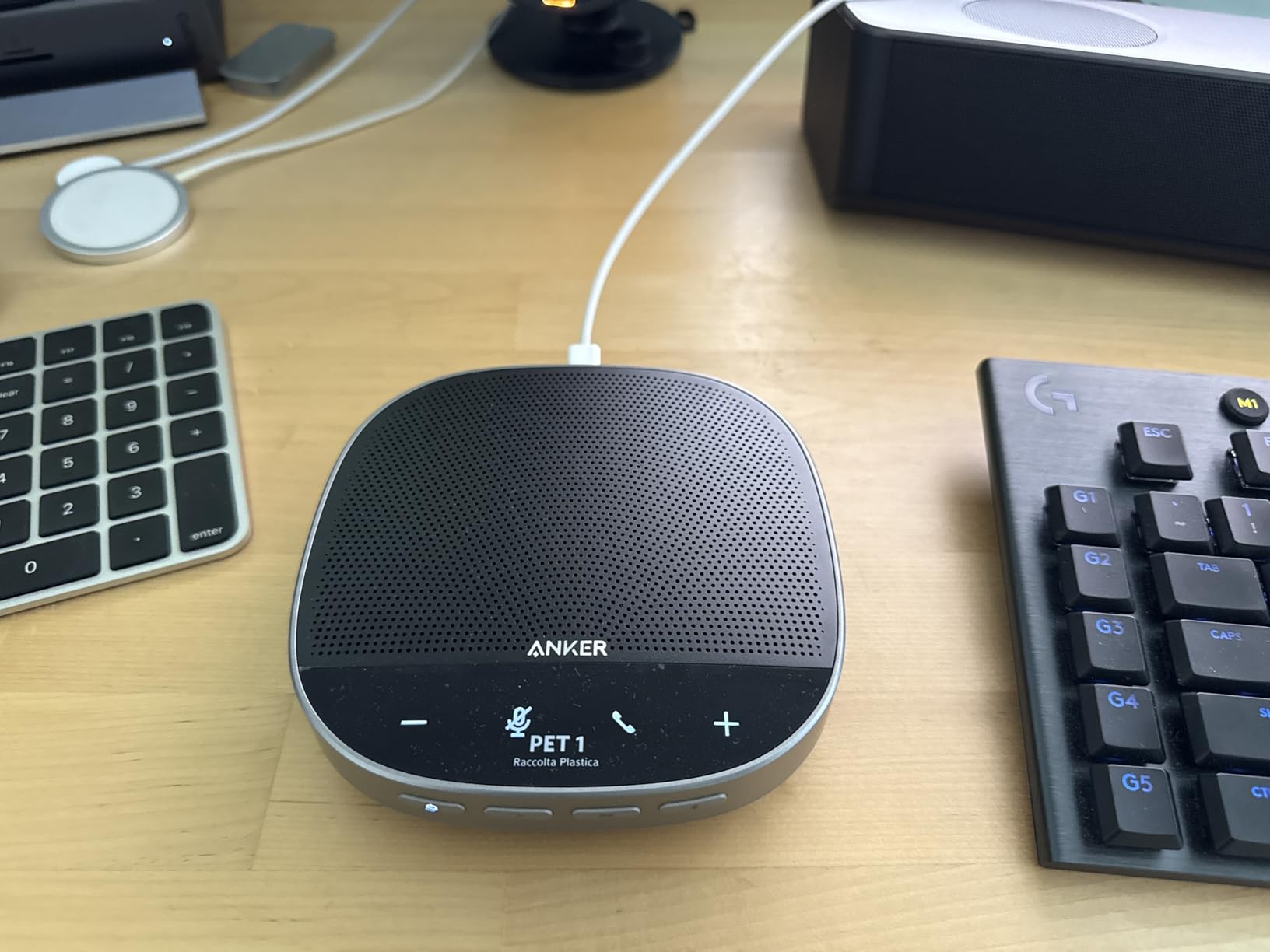 Anker PowerConf S500 Speakerphone with Zoom Rooms and Google Meet Certifications, USB-C Conference Speaker, Bluetooth Speakerphone for Conference Room, Conference Microphone with Premium Voice Pickup customer photo 1