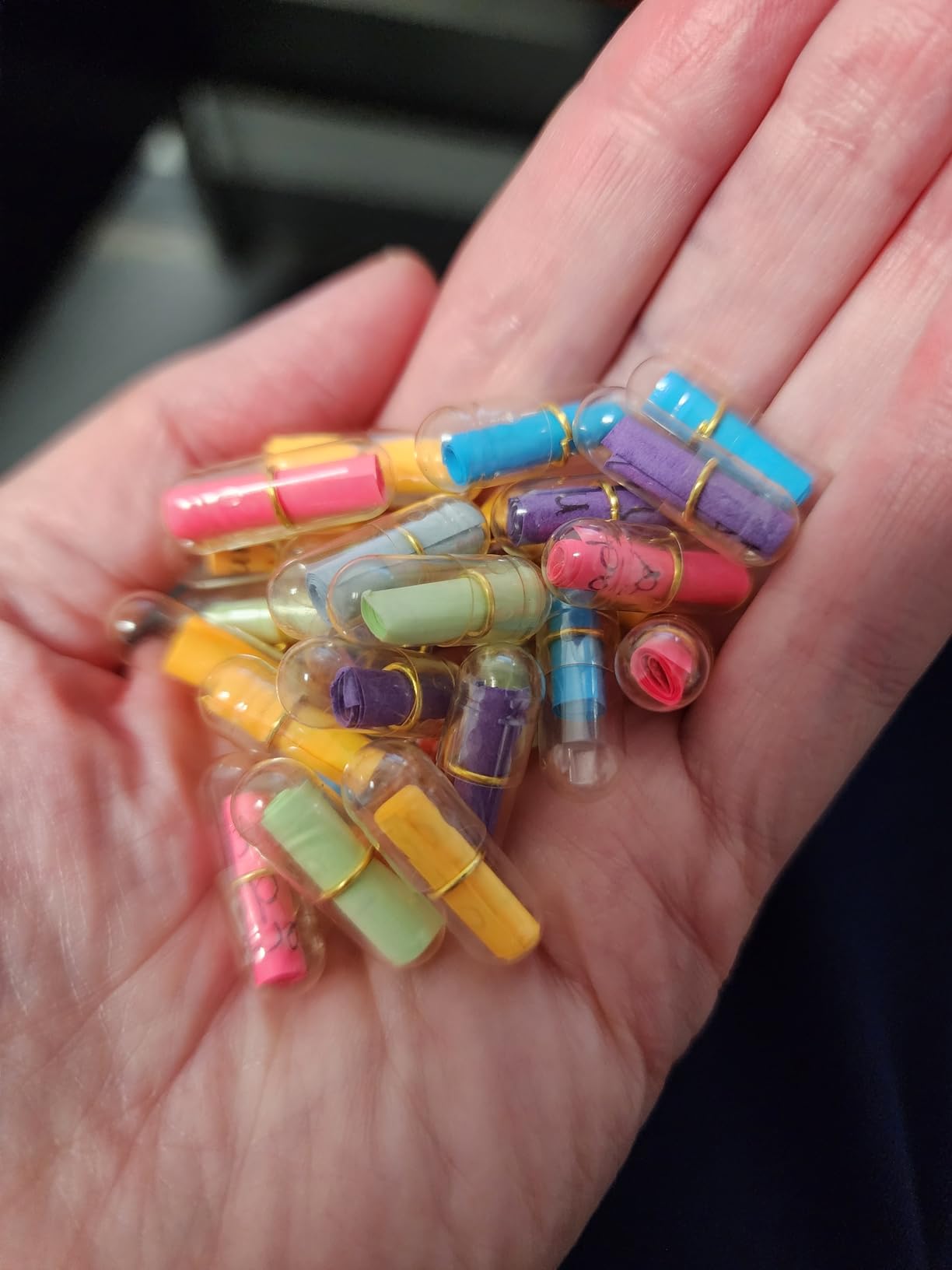 Capsule Letters Message in a Bottle - Valentine's Day Gifts for Girlfriend Boyfriend - Love Letter for Anniversary, Birthday,Valentines Day, Mother's Day Gift (Mixed Color 50pcs) customer photo 1