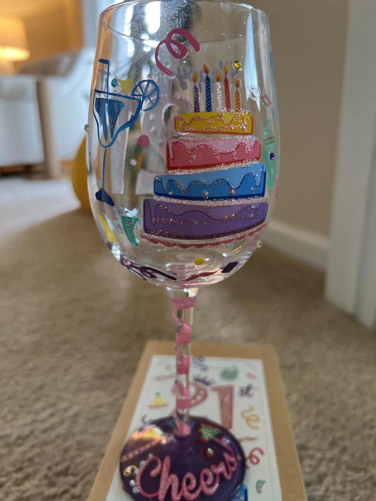 NymphFable Hand-painted Wine Glass 21st Birthday Gift Artisan Painted 15oz Personalised Gift for Her customer photo 1