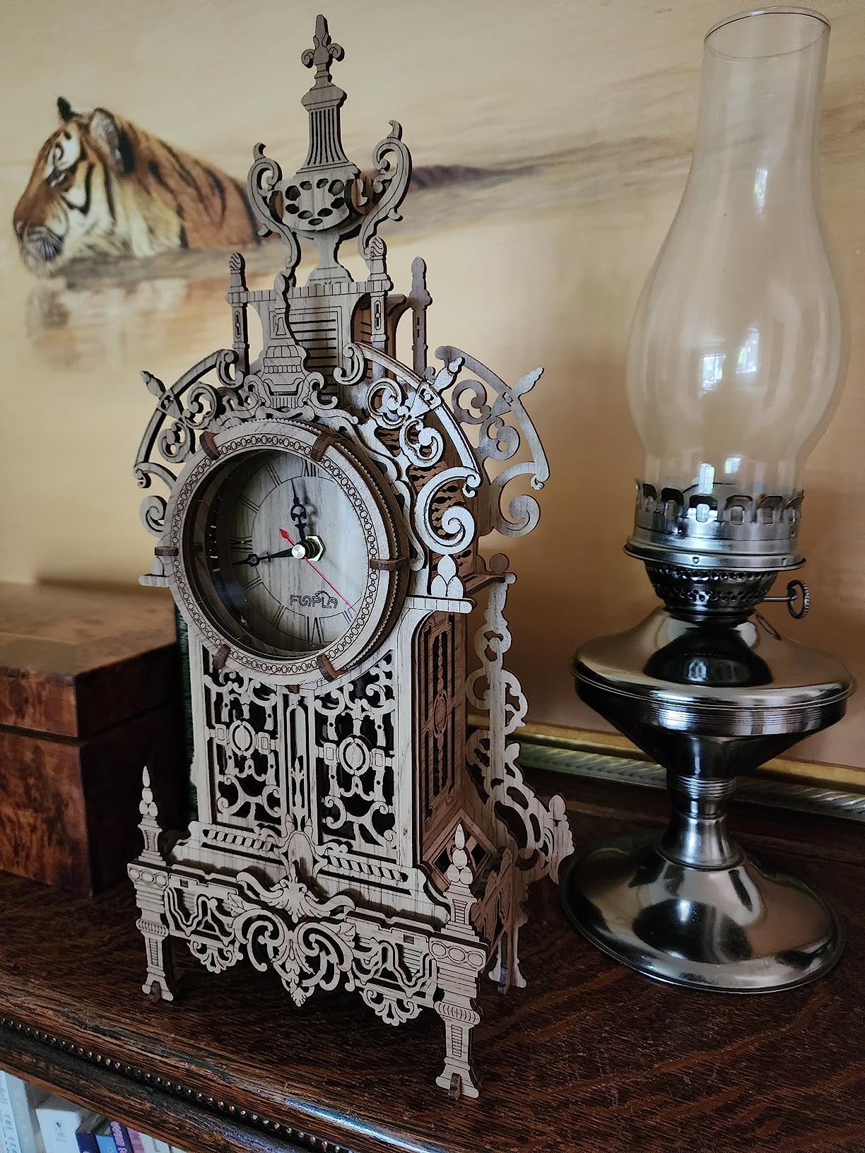 3D Wood Puzzle LED Tower Clock, 3D Puzzle Building Desktop Clock Model DIY Architectural Building Blocks (LED-TC01 Wood) customer photo 2