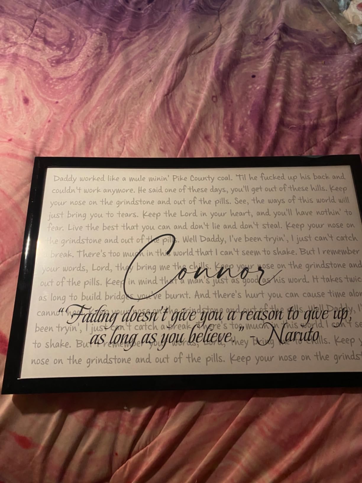 SANTANNA Custom Gift for Husband Song Lyrics Print, Anniversary Wedding Song Lyric, First Dance Song Poster, Wall Art Decor, Valentines Day Gifts (Landscapes Heart, Birds & Tree) customer photo 2