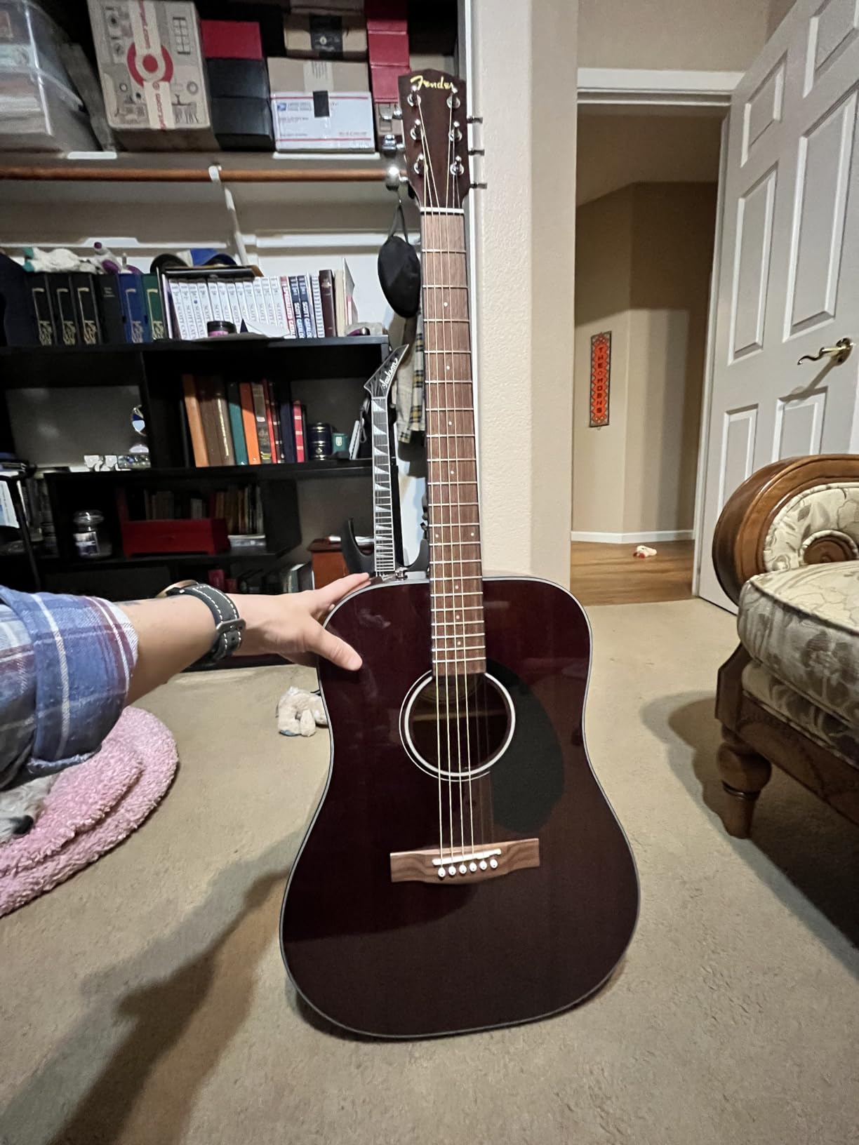 Fender CD-60S Solid Top Dreadnought Acoustic Guitar - All Mahogany Bundle with Hard Case, Tuner, Strap, Strings, Picks, and Austin Bazaar Instructional DVD customer photo 1