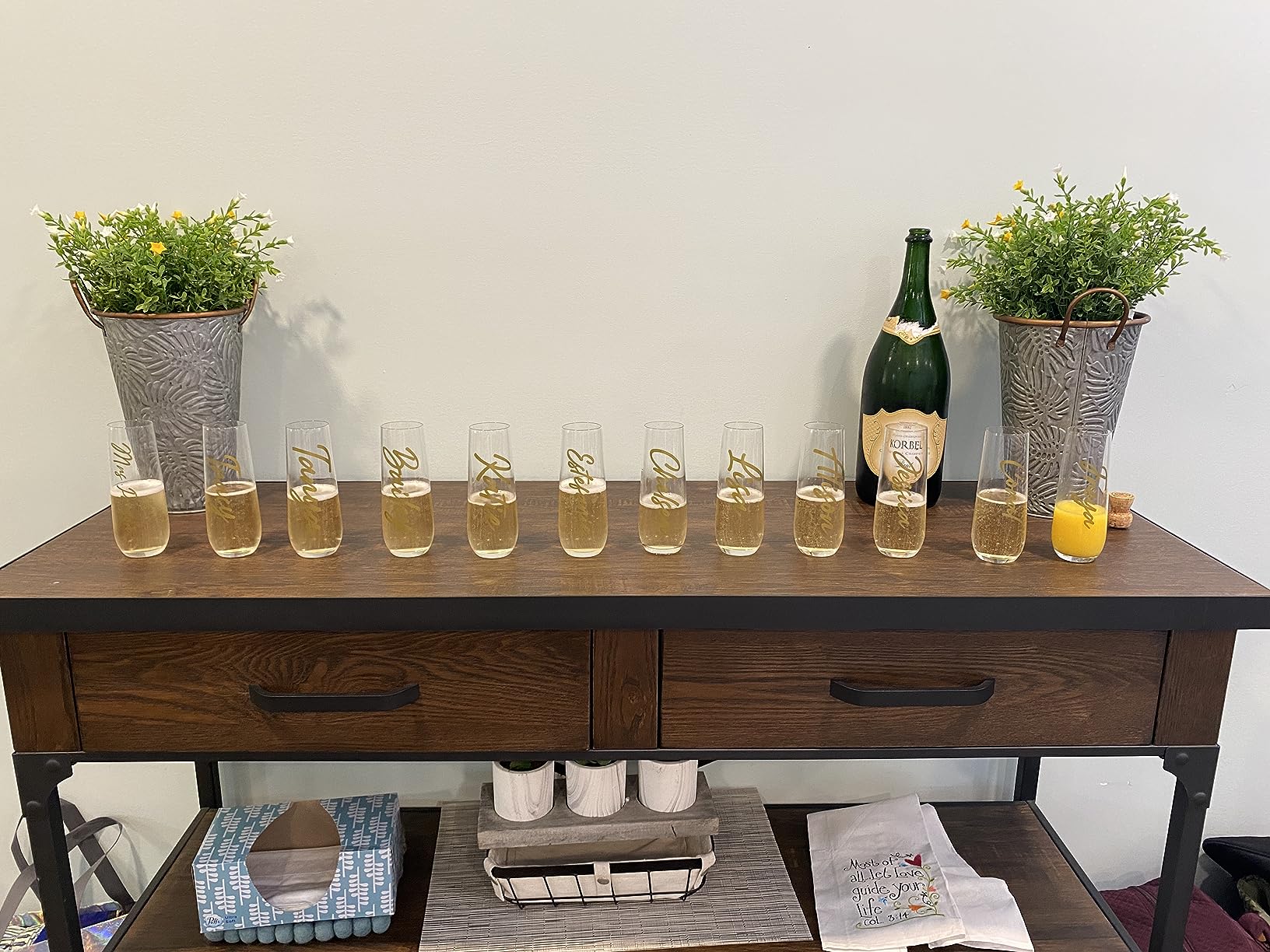 Stemless Champagne Flutes Set of 12, Crystal Glass, 8 oz Champagne Glasses, Prosecco Mimosa Glasses Set customer photo 2