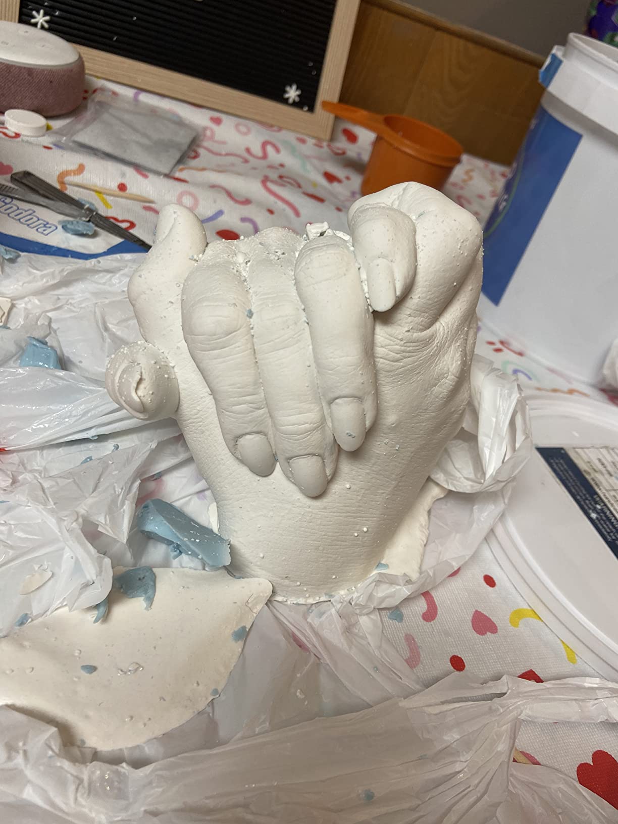 Hand Casting Kit Couples & Keepsake Hand Mold kit Couples for Holiday Activities, Molding Kits for Adults, Child, Wedding, Friends, Plaster Hand Mold Casting Kit by Godora customer photo 2