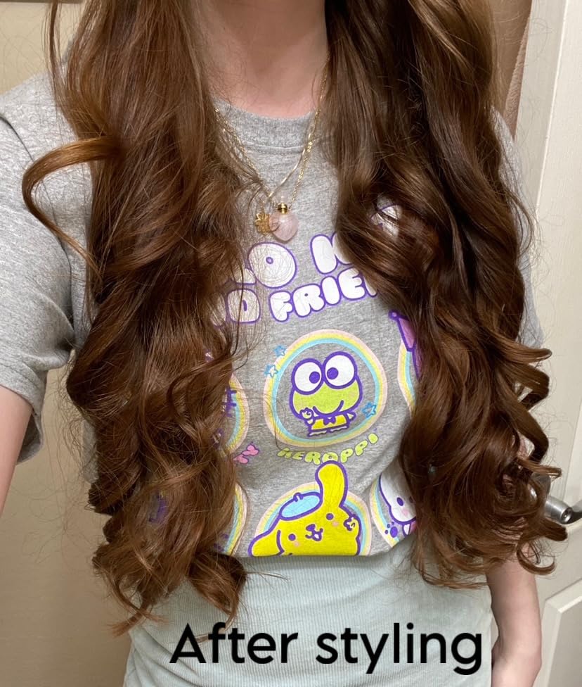 RobeCurls Original Heatless Hair Curler Set with 2 Scrunchies - Patented Satin Curling Headband with Wire Hold for Heatless Curls Overnight - Gentle Hair Curlers to Sleep In for Women & Kids, Black customer photo 1