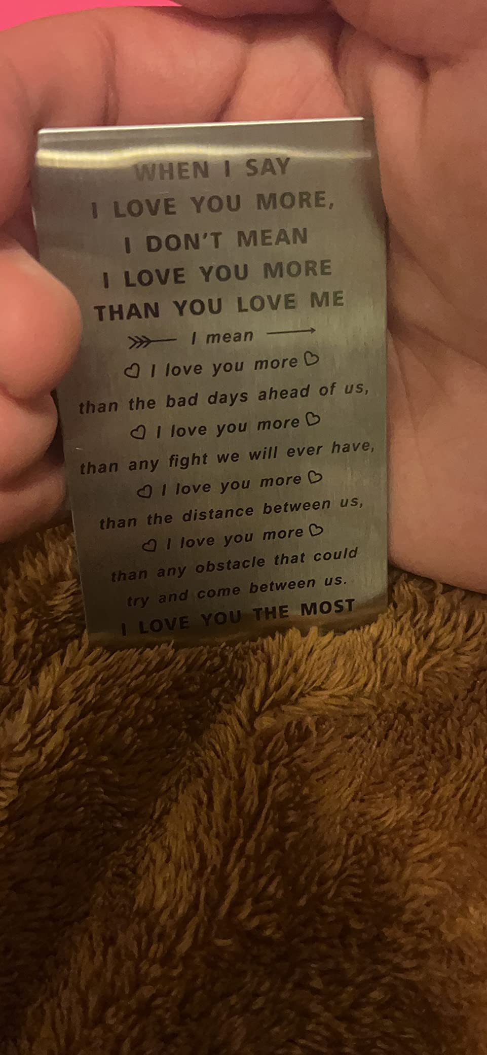 TANWIH When I Say I Love You More Wallet Card, Romantic Valentines Day Cards, I Love You Gifts for Him Her, Valentines Gifts for Men, Anniversary Card for Husband, Long Distance Present for Boyfriend customer photo 2