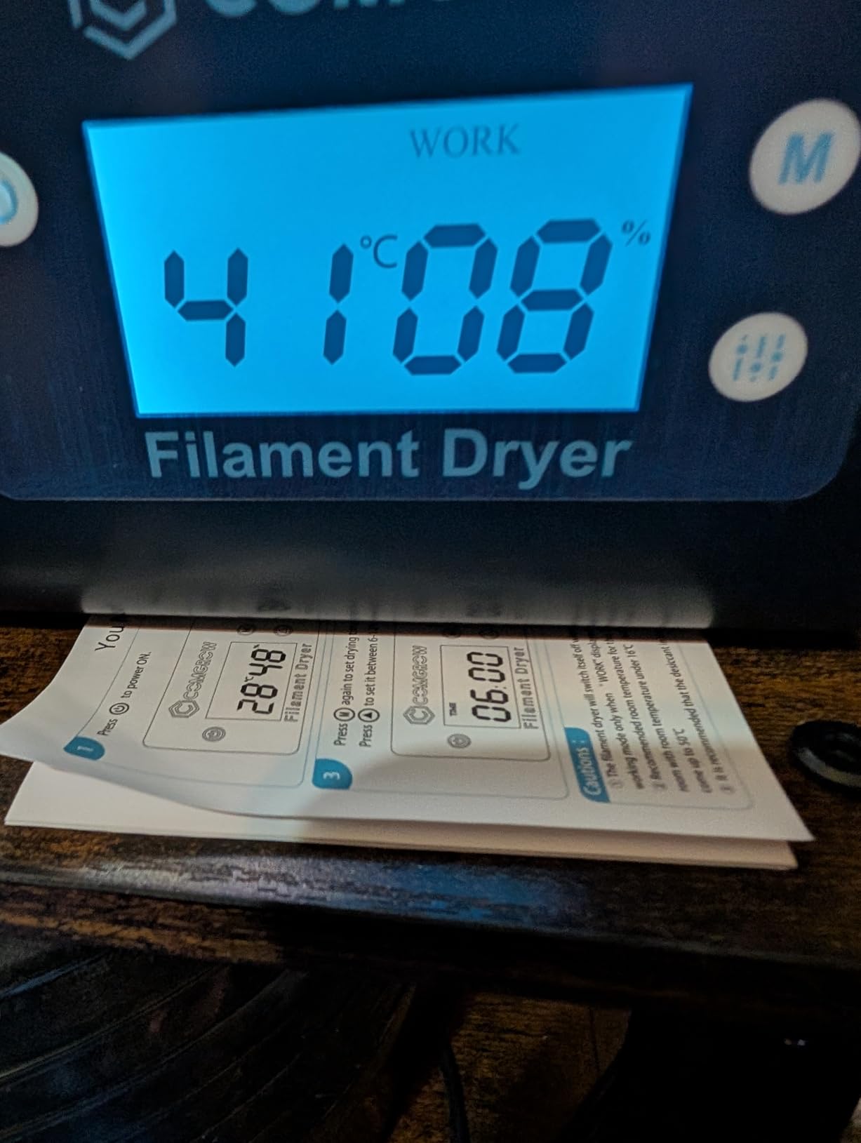 Comgrow 3D Printer Filament Dryer Box, Comgrow 3D Filament Storages, Keeping Filaments Dry During 3D Printing, Compatible with 1.75mm/2.85mm/2.85mm PLA ABS Material, Filament Dehydrator, Spool Holder customer photo 2