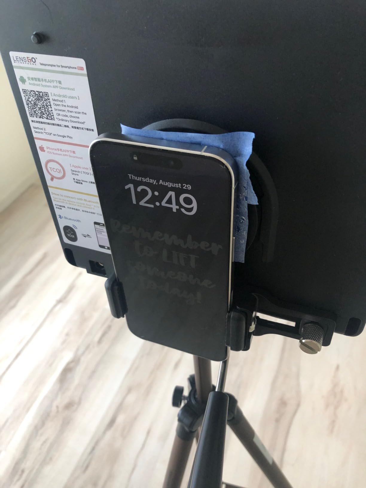 LENSGO Portable Teleprompter for iPad Tablet Smartphone DSLR Camera 7.9'', APP Compatible with iOS & Android System (TC7) customer photo 2