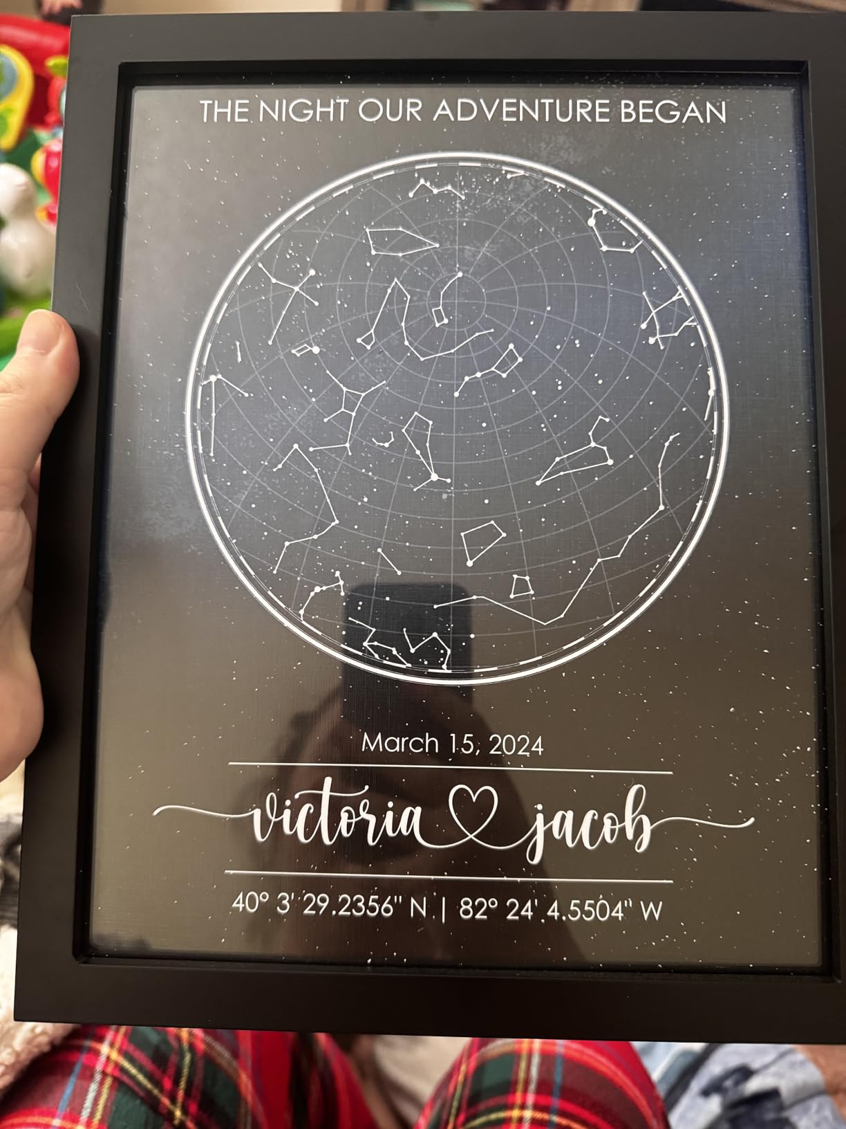 Custom Star Map - Fully Personalized (Your Details, Size, Color, Framing) | Romantic Gifts for Her | Gifts for Husband | Paper Anniversary Art Print | Great Gift for Special Ocassions (e.g. Wedding, Valentine's Day, Birthday, etc) customer photo 1