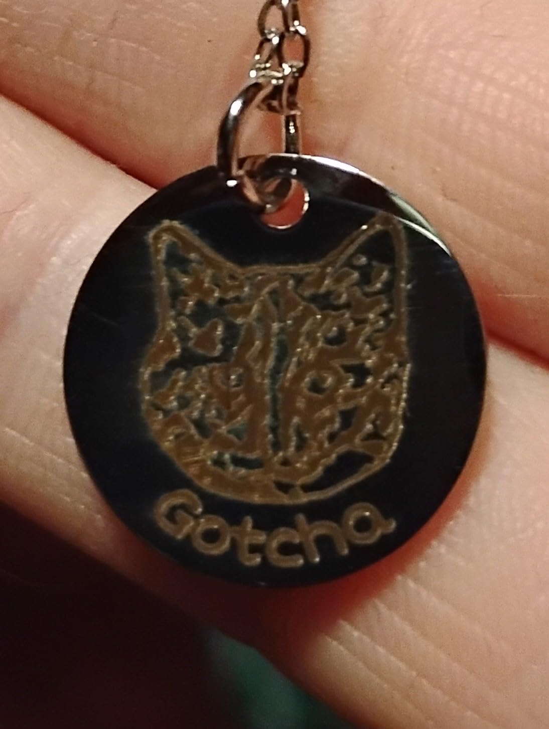 Anavia Personalized Pet Portrait Necklace, Handmade Memorial Jewelry Gift, Custom Round Disc Photo Engraved Necklace for Animal Lovers, Dog Mom, Dog Dad customer photo 1