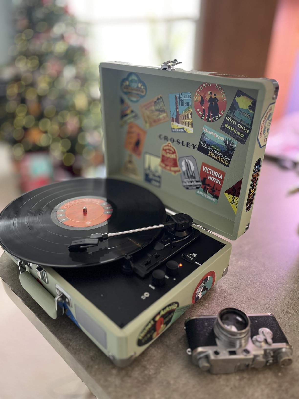 Crosley CR8005F-MT Cruiser Plus Vintage 3-Speed Bluetooth in/Out Suitcase Vinyl Record Player Turntable, Mint customer photo 1