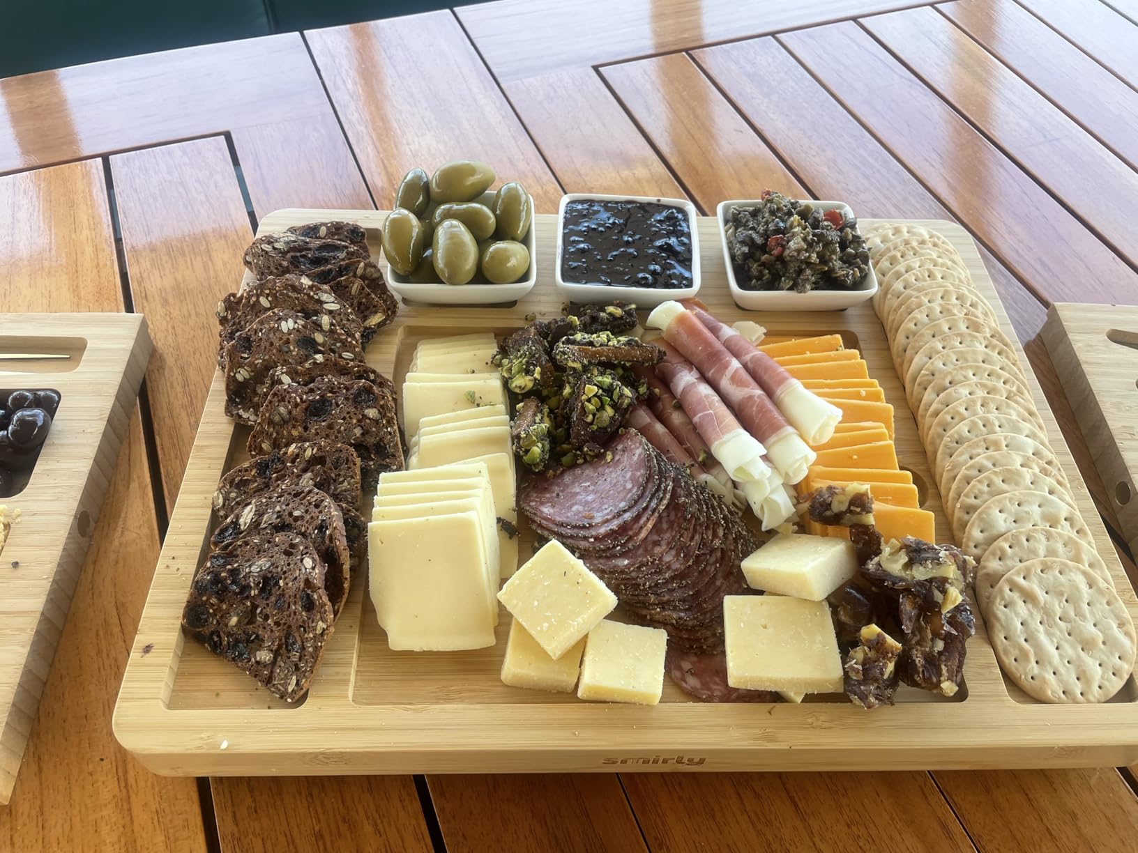 SMIRLY Charcuterie Boards Set - Large Bamboo Cheese Board Set - House Warming Gifts New Home, Wedding Gift for Couple, Bridal Shower Gift, Birthday Gifts for Women customer photo 1