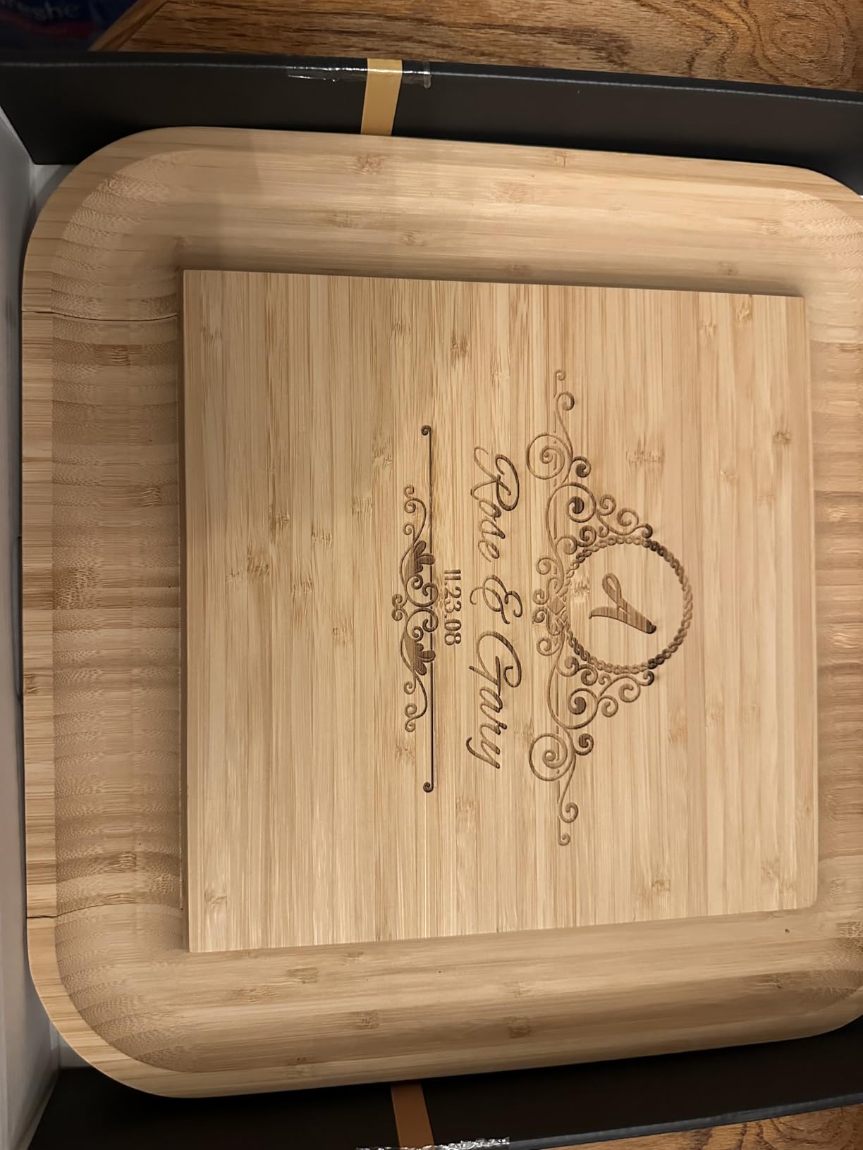 Personalized Charcuterie Board Gift Set - Custom Engraved Bamboo Cheese Board, Wedding Gift for Couple Anniversary, Housewarming, Engagement Bridal Shower, Birthday Gift for Her Him Parents Newlyweds customer photo 2