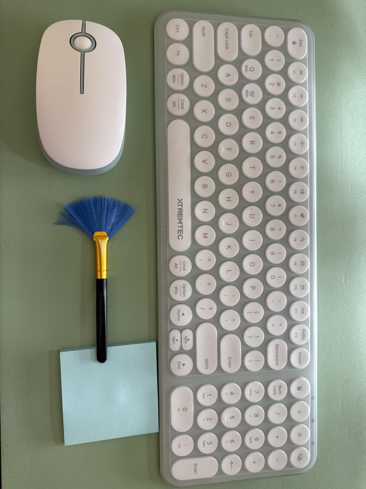 Wireless Keyboard and Mouse Combo, XTREMTEC Cute Kawaii Green Aesthetic Quiet Laptop Keyboard Teclado y Mouse Inalambrico Mac (Macaron Green) customer photo 1