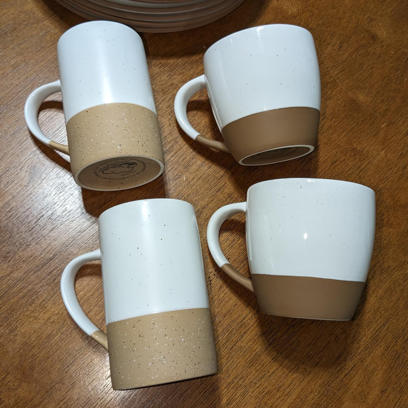 Mora Ceramic Large Latte Mug Set of 4, 16oz - Microwavable, Porcelain Coffee Cups With Big Handle - Modern, Boho, Unique Style For Any Kitchen. Microwave Safe Stoneware - Assorted Neutrals customer photo 2