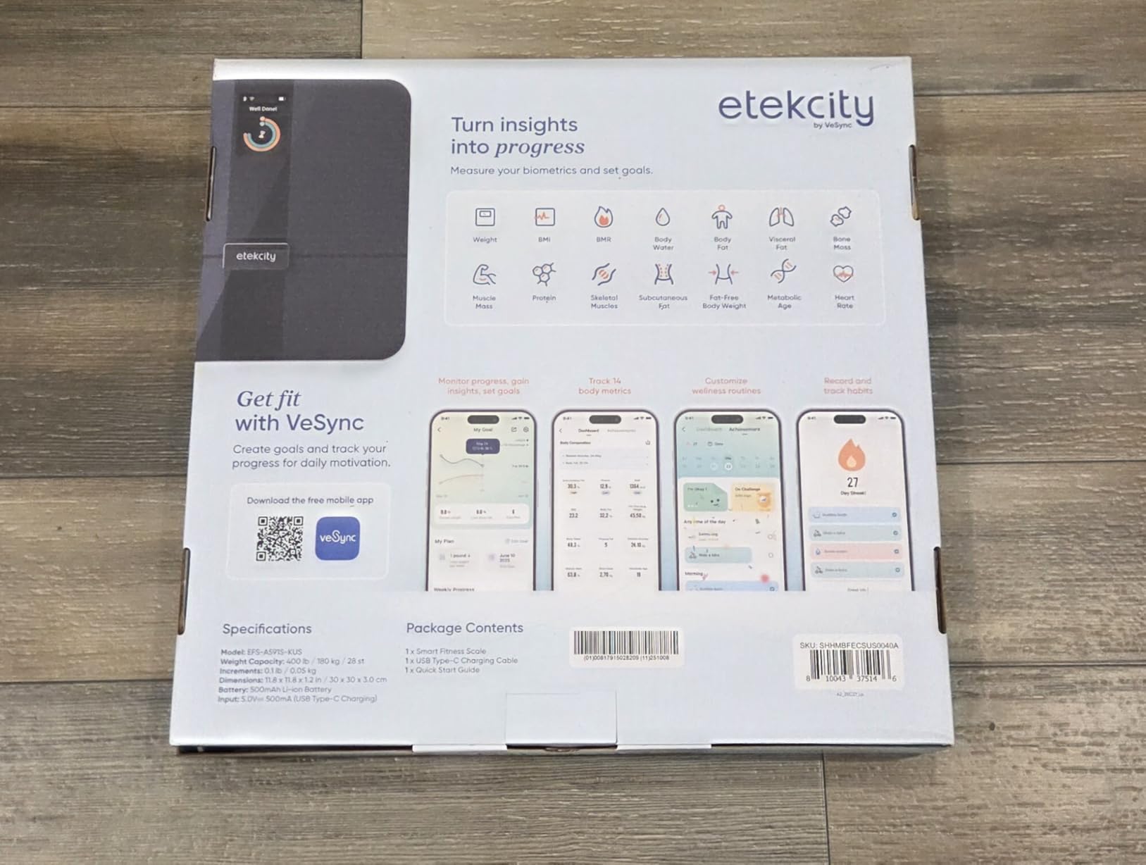 Etekcity FSA&HSA Eligible Smart Scale for Body Weight Fat, Digital Weighing Machine for Accurate BMI Muscle Mass Composition, Apple Health Compatible Fitness Equipment, TFT, Tempered Glass, Black customer photo 2