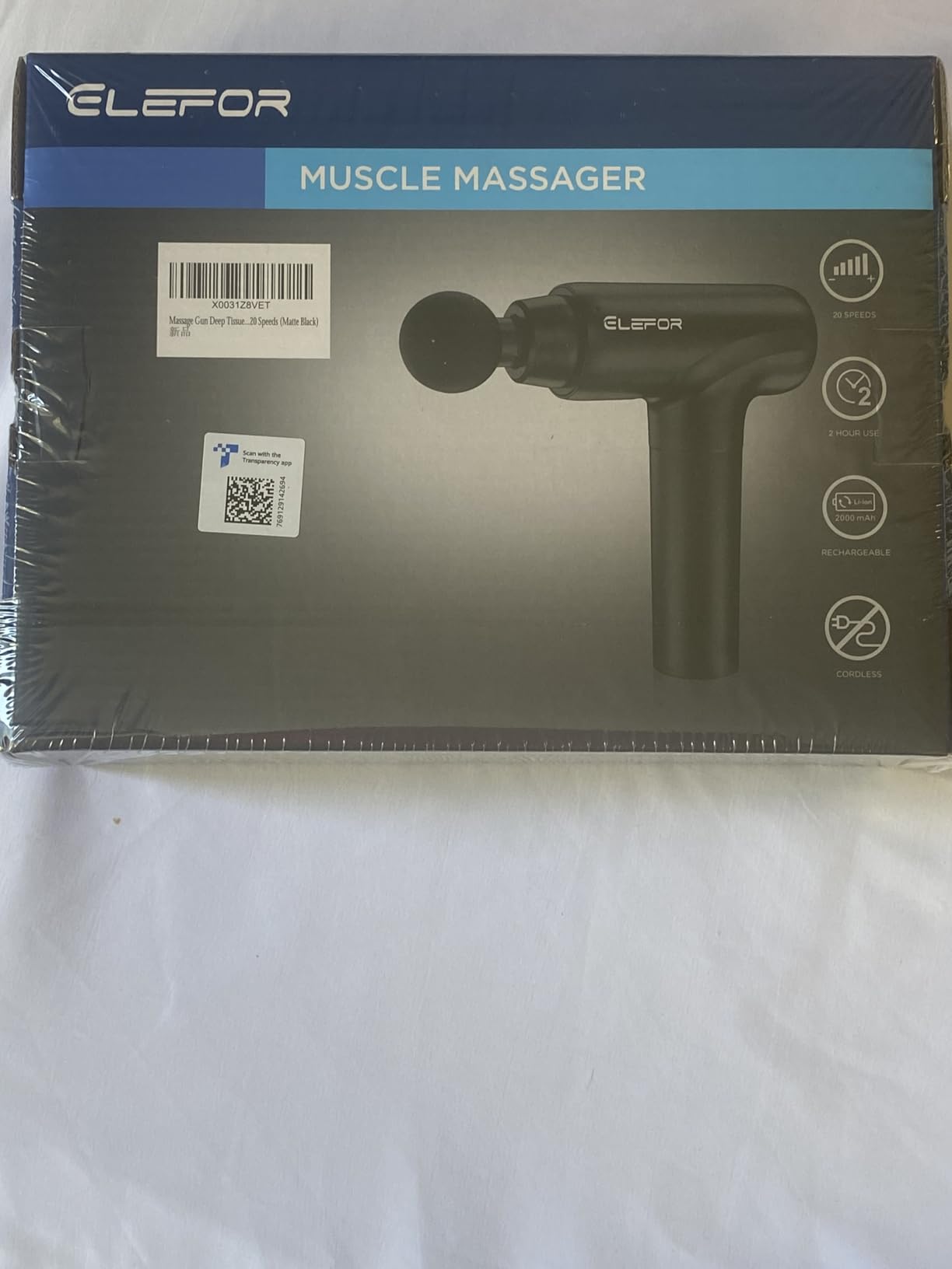 Elefor Massage Gun Deep Tissue, Percussion Back Massager Gun for Athletes Muscle Massage Gun for Pain Relief with 8 Massage Heads & 20 Speeds (Matte Black) customer photo 1