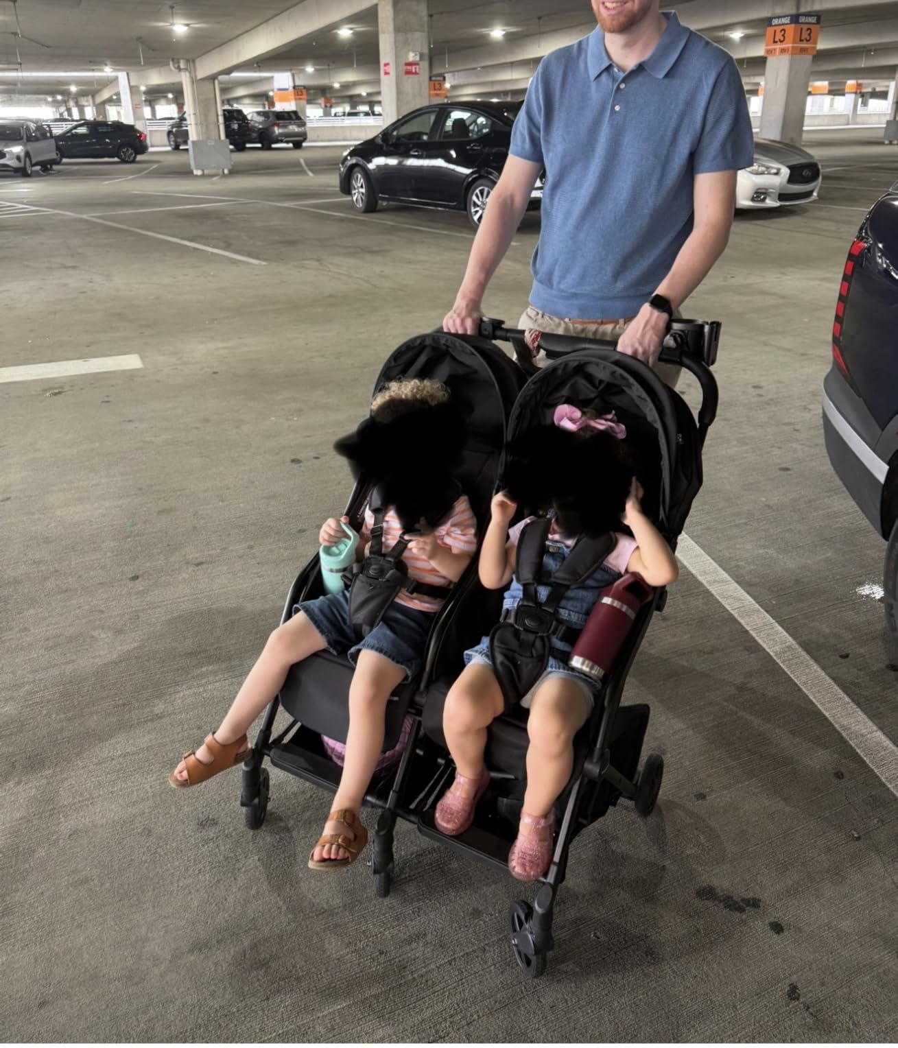 Mompush Lithe Double Stroller for Infant and Toddler, Lightweight Side by Side Twin Stroller, Only 25 lbs, 30-Inch Slim Fit Through Doorways, One-Step Fold, Independent Recline, UPF 50+ Canopy customer photo 1
