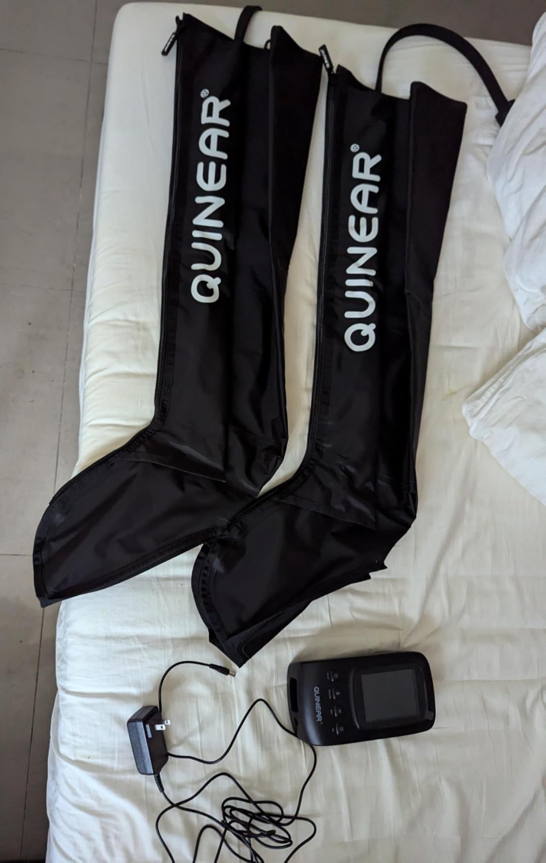 QUINEAR Air Compression Recovery System, Sequential Device for Massage Therapy, Foot and Leg Recovery Boots to Improve Circulation for Athletes, FSA-HSA Eligible (Medium) customer photo 2