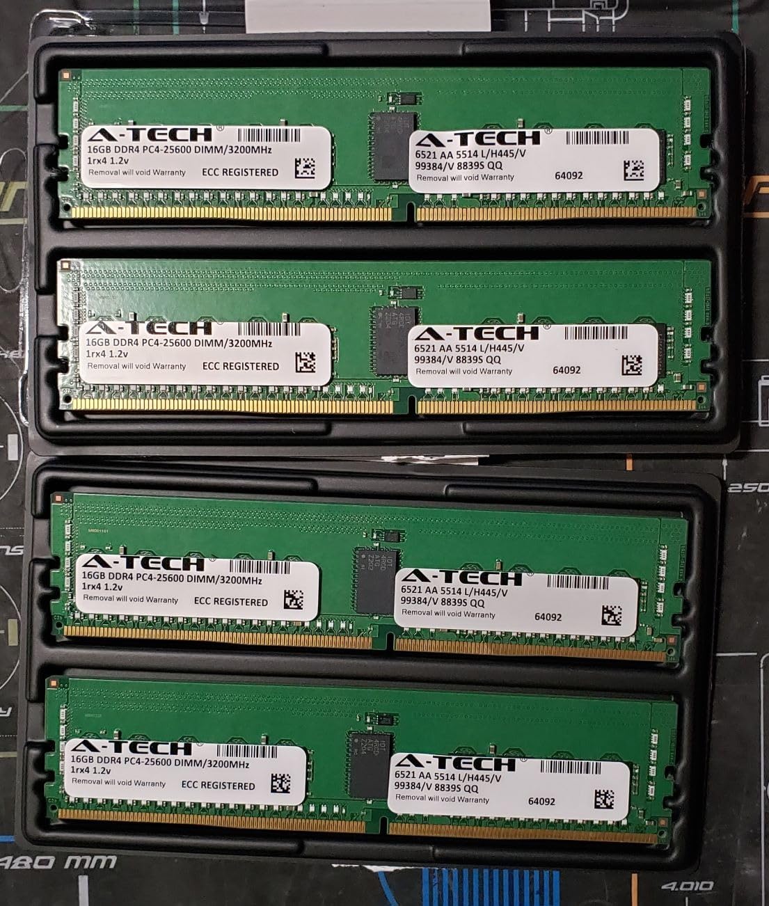 A-Tech 32GB Kit (2x16GB) DDR4 2400MHz PC4-19200 ECC RDIMM 2Rx4 Dual Rank 1.2V ECC Registered DIMM 288-Pin Server & Workstation RAM Memory Upgrade Modules (A-Tech Enterprise Series) customer photo 2