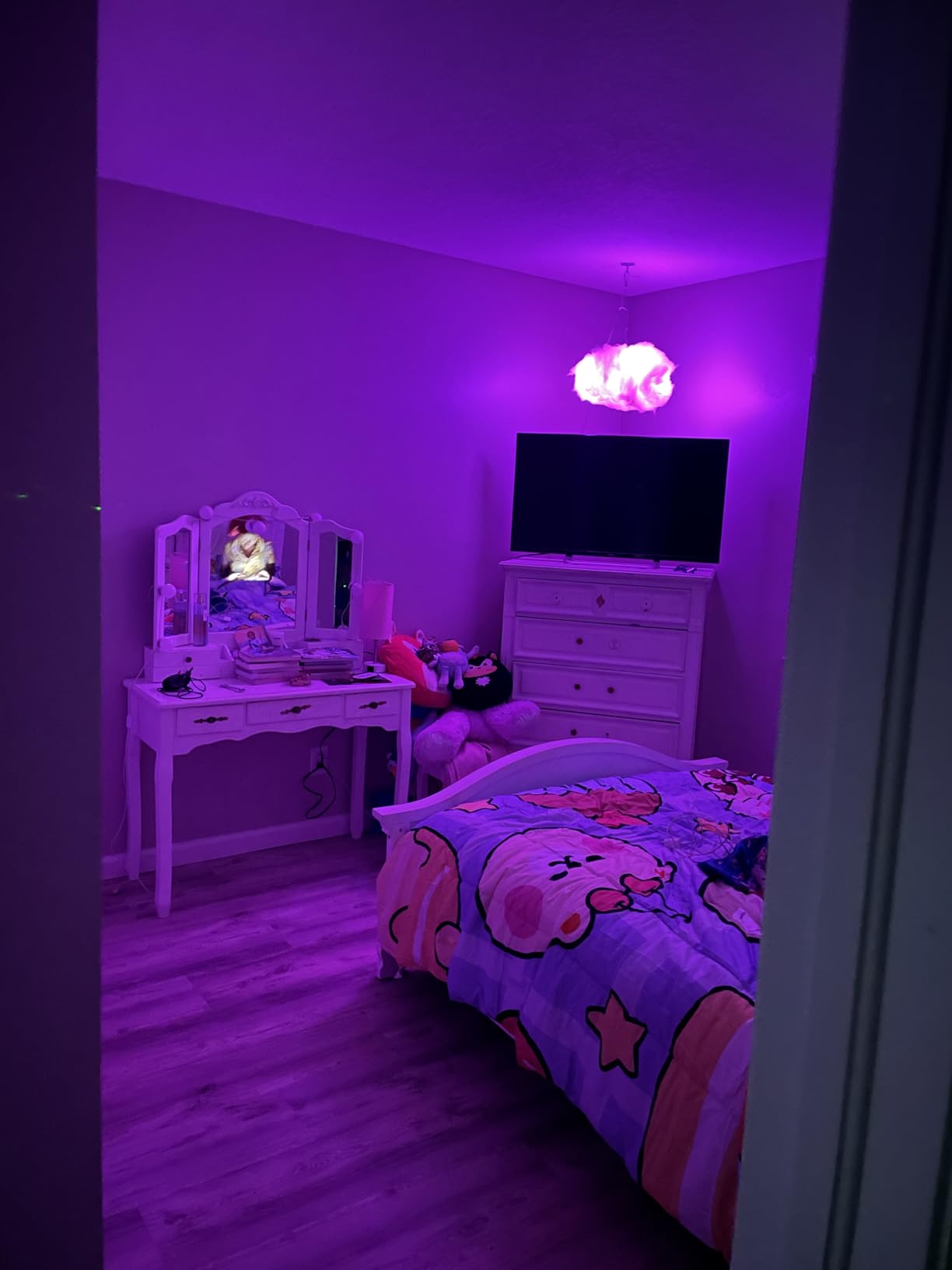 3D Big Cloud lightning Light Kit Music Sync Warm White Multicolor lightning Changing Strip Lights 360 Degree Wireless Remote APP NO DIY Coolest Decorations for Adults and Kids Indoor Home Bedroom customer photo 2