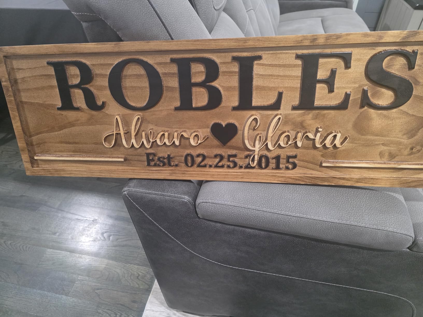 Bridal Shower Gift | Personalized Wedding Gift Last Name Established Sign | Anniversary | Engagement Gifts | Valentines Day Gift | Wood Wedding Sign | Name Heart Sign | Couples Gift customer photo 2