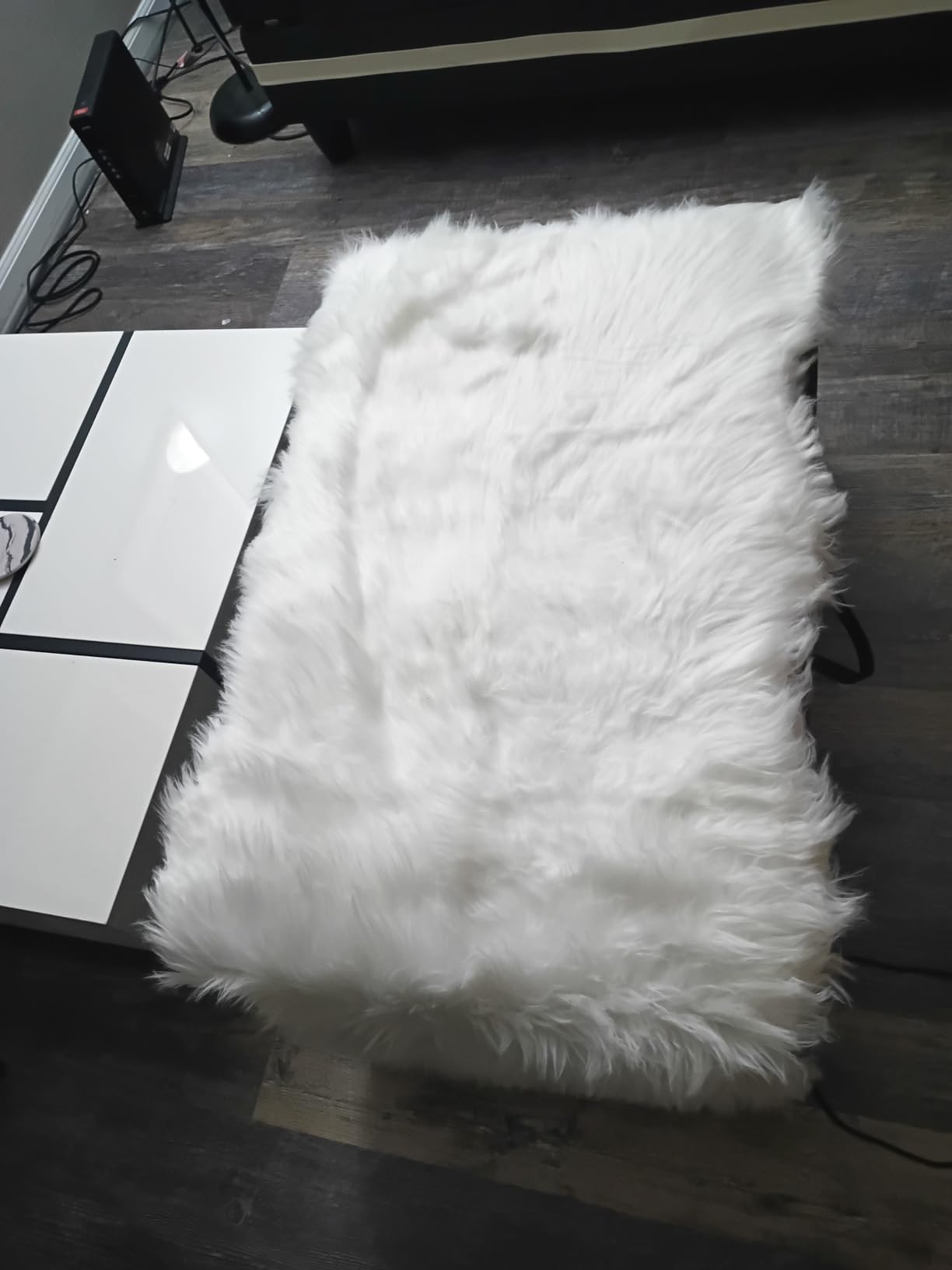 Faux Fur Rug Runner 2x6 ft White - Machine Washable Super Soft Plush Shaggy Fluffy Area Carpet,Sheepskin Rug Fuzzy Floor Mat for Bedroom, Sofa,Living Room, Bedside, Nursery & Kids Room customer photo 2
