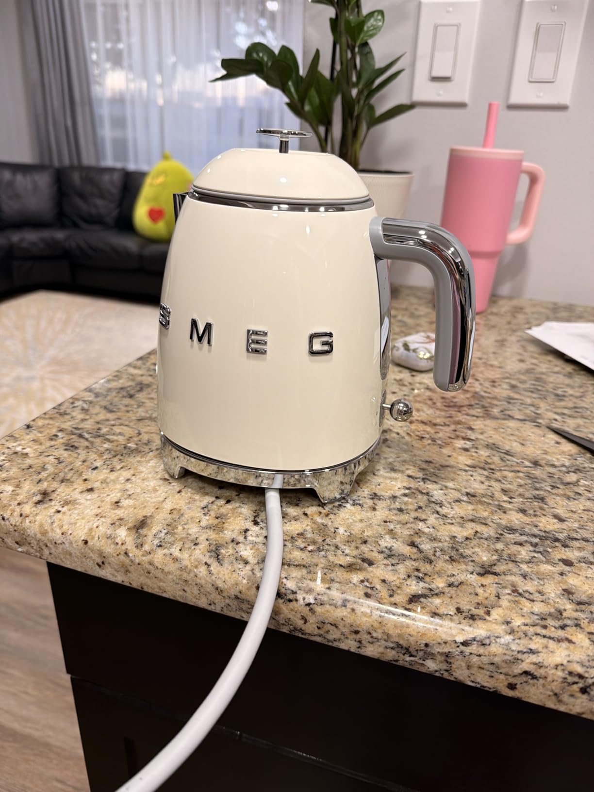 SMEG Mini 50's Retro Style 3 Cup Electric Kettle with Double Wall Anti Slip Base and Water Level Indicator (Pastel Green) customer photo 2