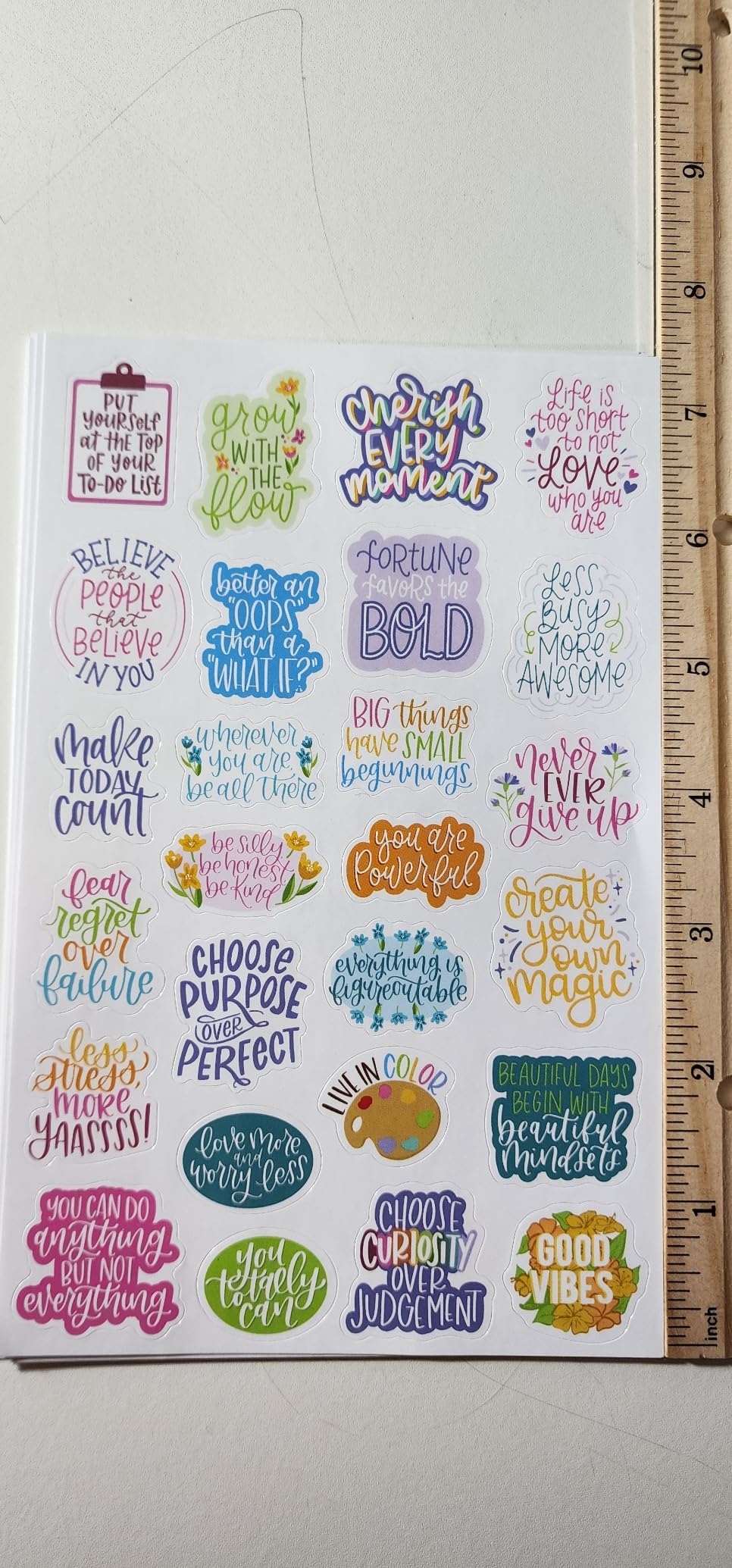 bloom daily planners Inspirational & Motivational Quotes Planner Stickers (8 Sheets / 200+ Stickers) - Hand-Lettered Positive Cute Aesthetic Quotes for Decorating Organizers, Scrapbooks, Laptops, etc. customer photo 1