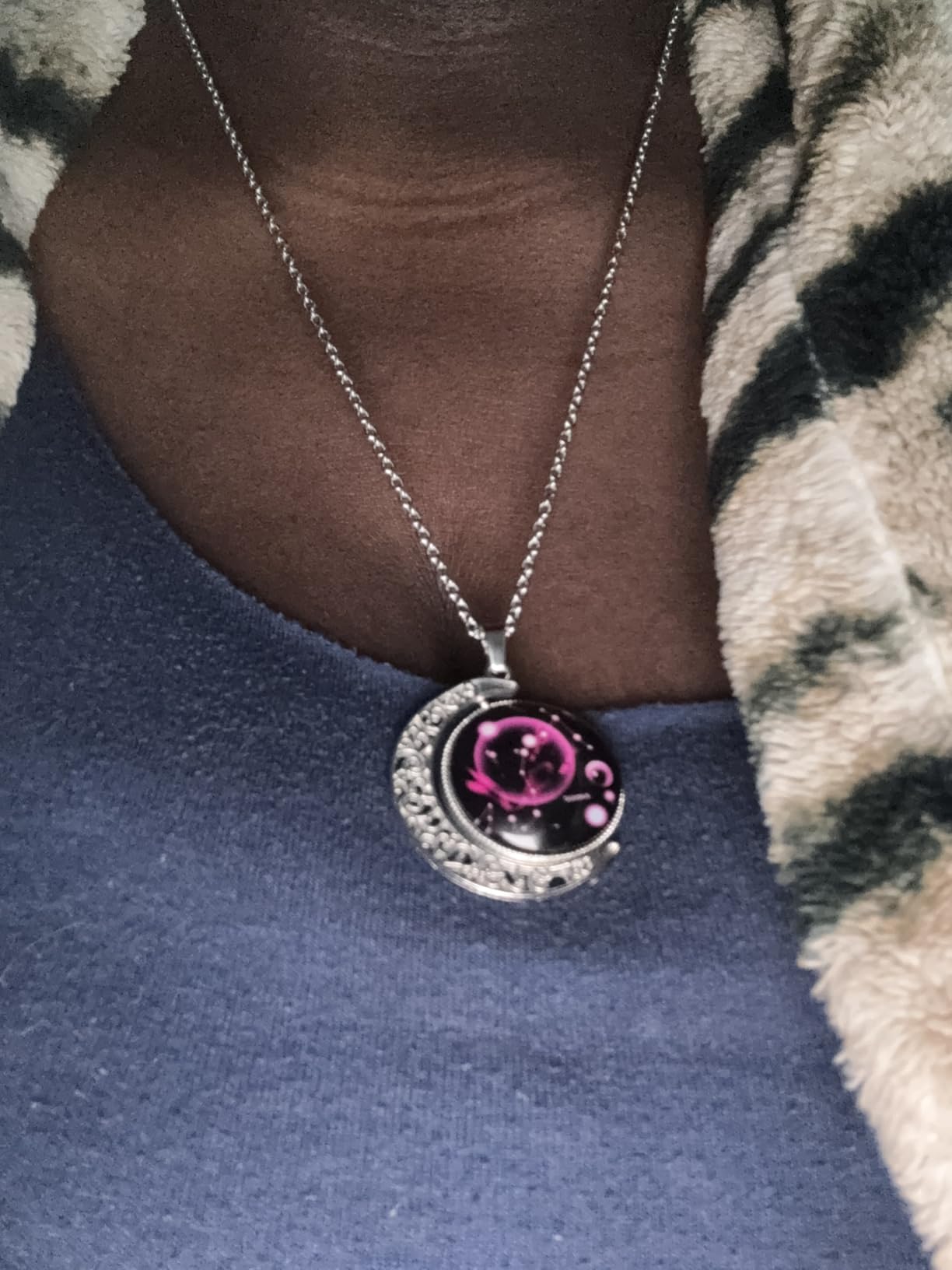 Zodiac Necklace Jewelry Birthday Gifts Astrology 12 Constellation Horoscope Sign Galaxy Crescent Half Moon Pendant Necklace customer photo 2