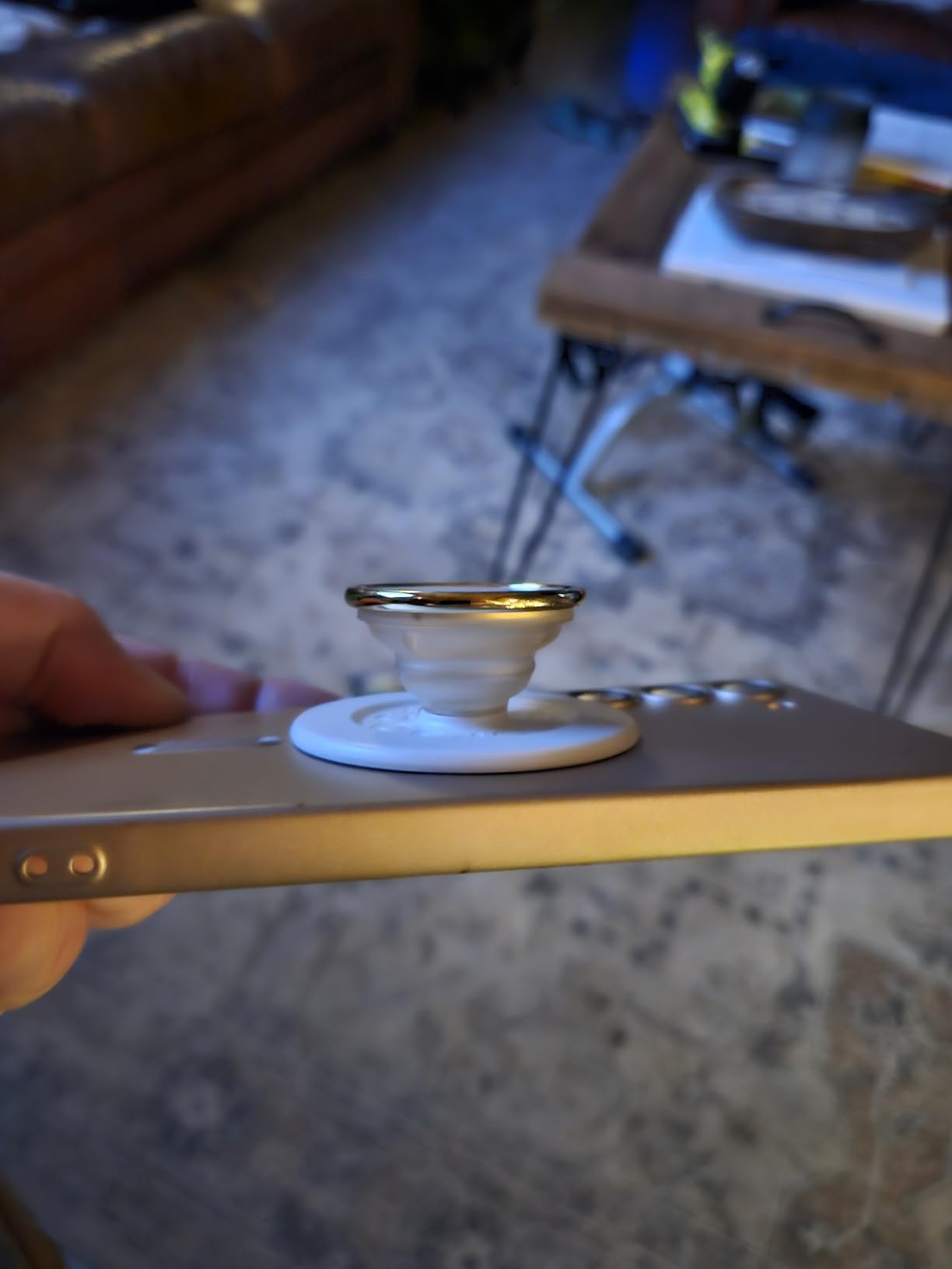 PopSockets Adhesive Phone Grip, Holder, Phone Stand, Flower - Blanc Fresh customer photo 1