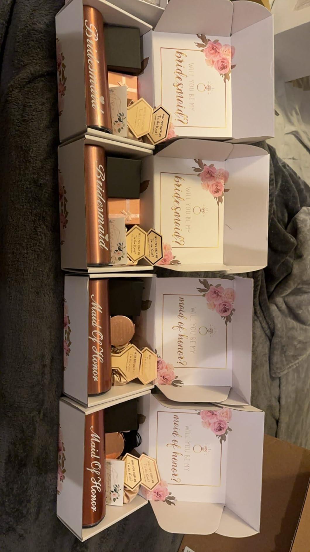 Bridesmaid Proposal Gifts, Will You Be My Bridesmaid Box, Engagement Wedding Wine Tumbler Bridal Bachelorette Party Gift for Bridesmaids, 20oz Wine Tumbler Gift Set customer photo 1