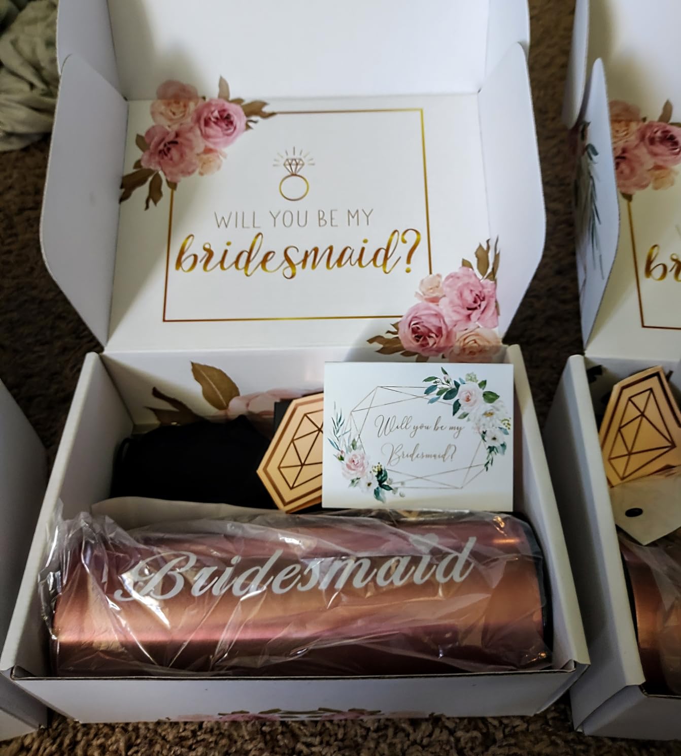 Bridesmaid Proposal Gifts, Will You Be My Bridesmaid Box, Engagement Wedding Wine Tumbler Bridal Bachelorette Party Gift for Bridesmaids, 20oz Wine Tumbler Gift Set customer photo 2