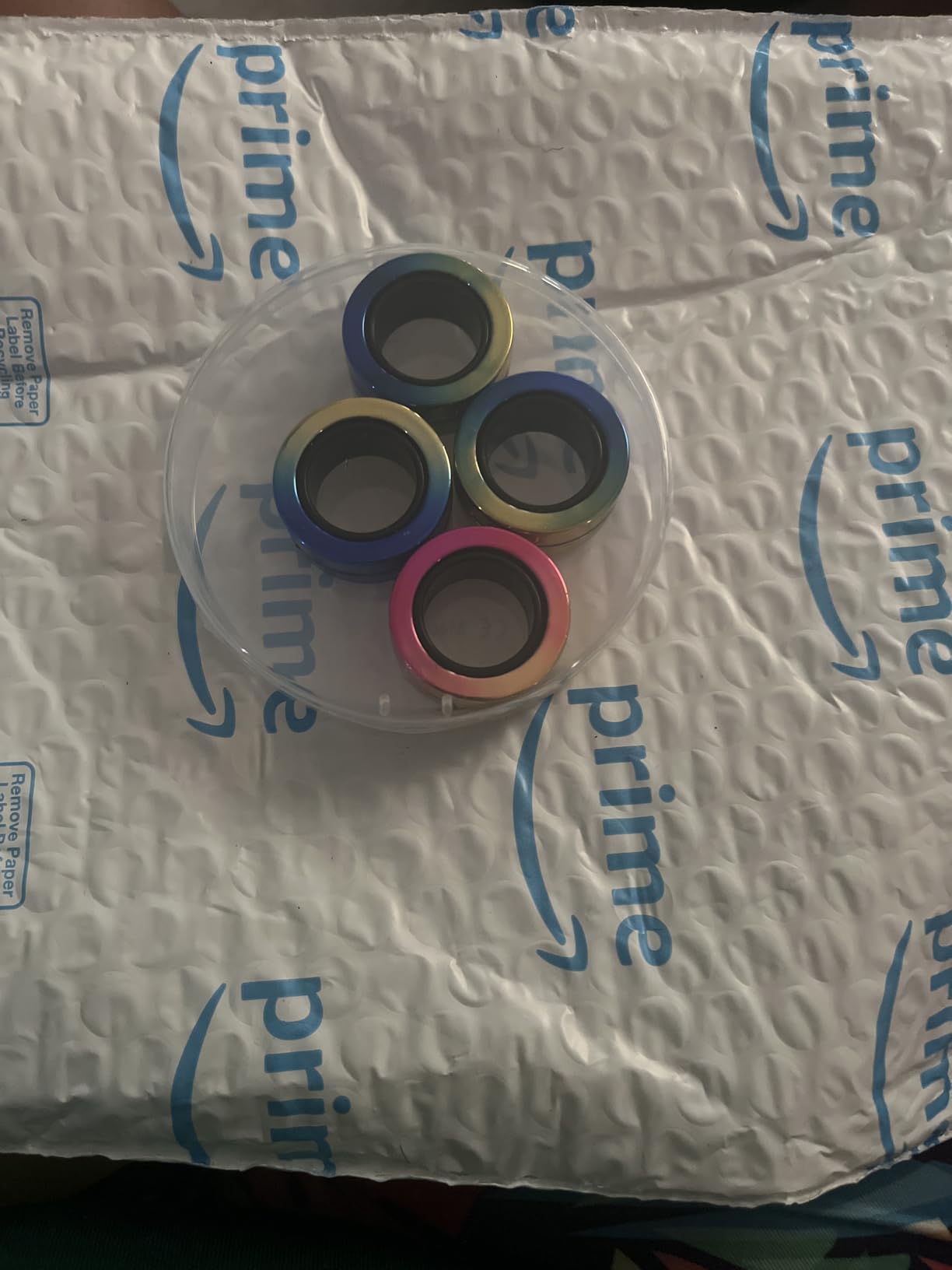 Cevioce Easter Basket Stuffers for Teens Boys Adults 9Pcs Magnetic Rings Fidget Toys Set, ADHD Anxiety Magnetic Fidget Toys Adults Fidget Spinner Rings for Relief, Easter Gifts for Kids 8+ Year Old customer photo 1