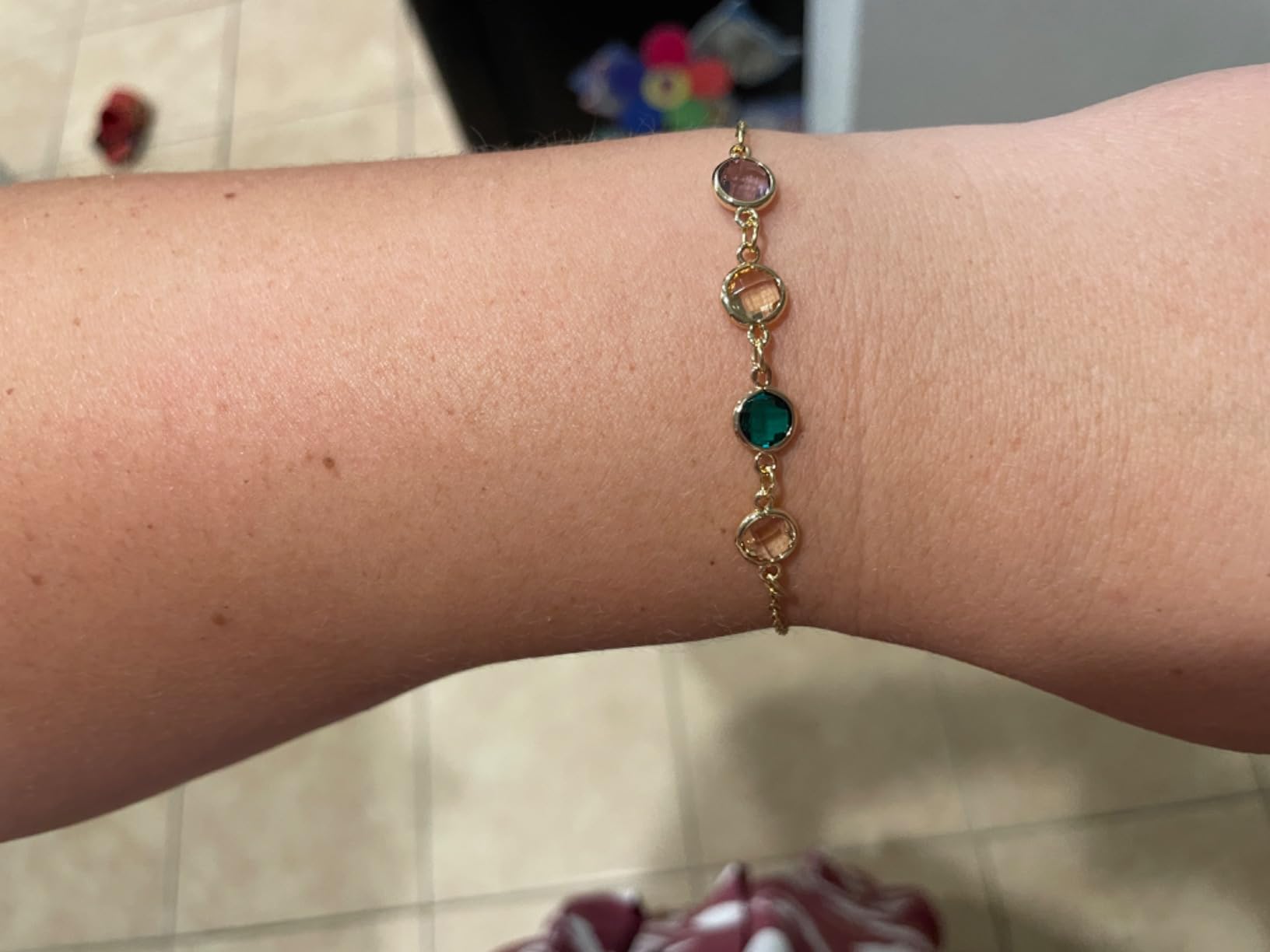 Custom Birthstone Bracelet For Women Friendship Bracelets for Girls Best Friend July June Birthday Mothers Day Gift For Mom Daughter Personalized Gift For Her-BR-2HBS customer photo 1