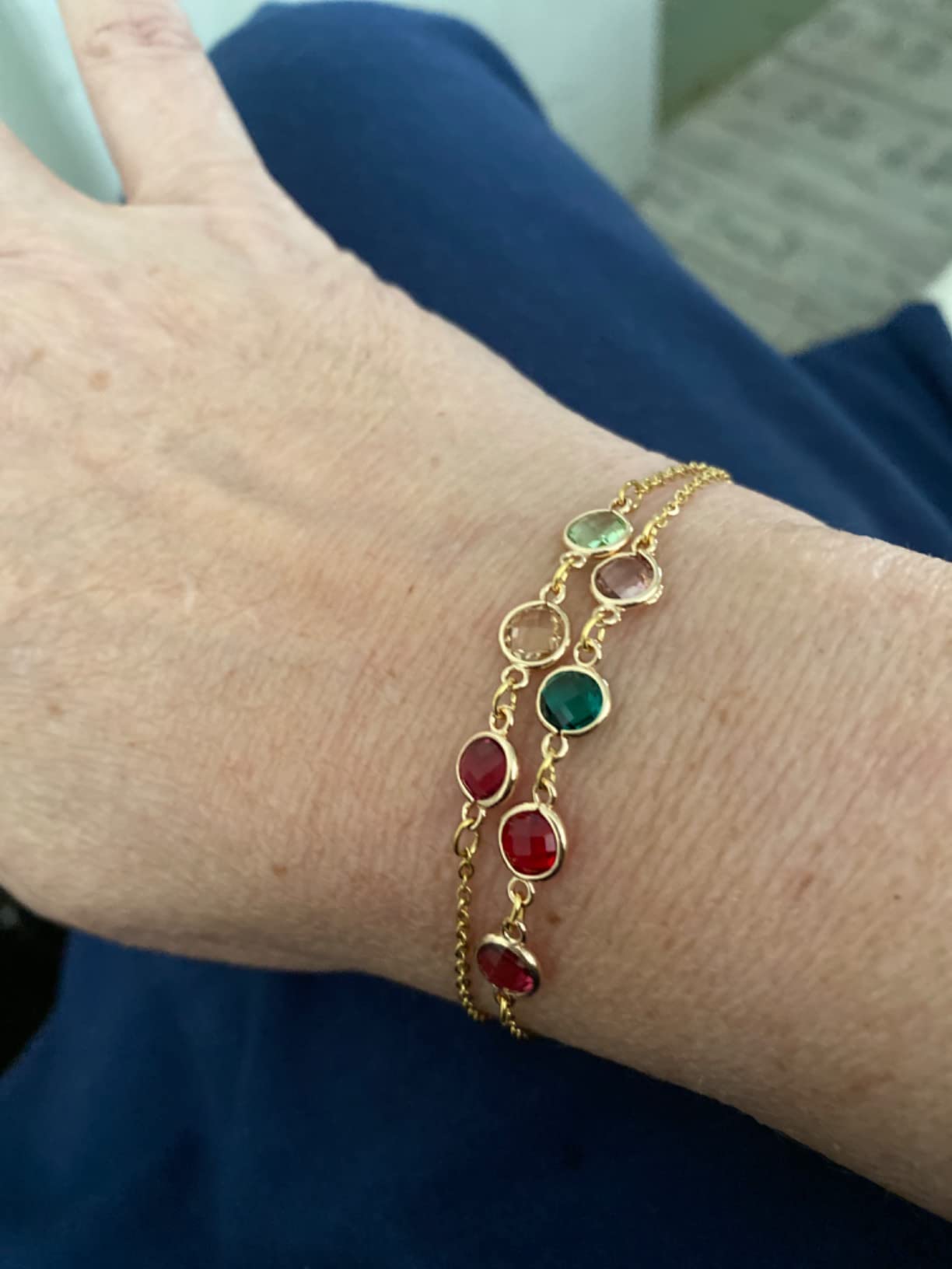 Custom Birthstone Bracelet For Women Friendship Bracelets for Girls Best Friend July June Birthday Mothers Day Gift For Mom Daughter Personalized Gift For Her-BR-2HBS customer photo 2