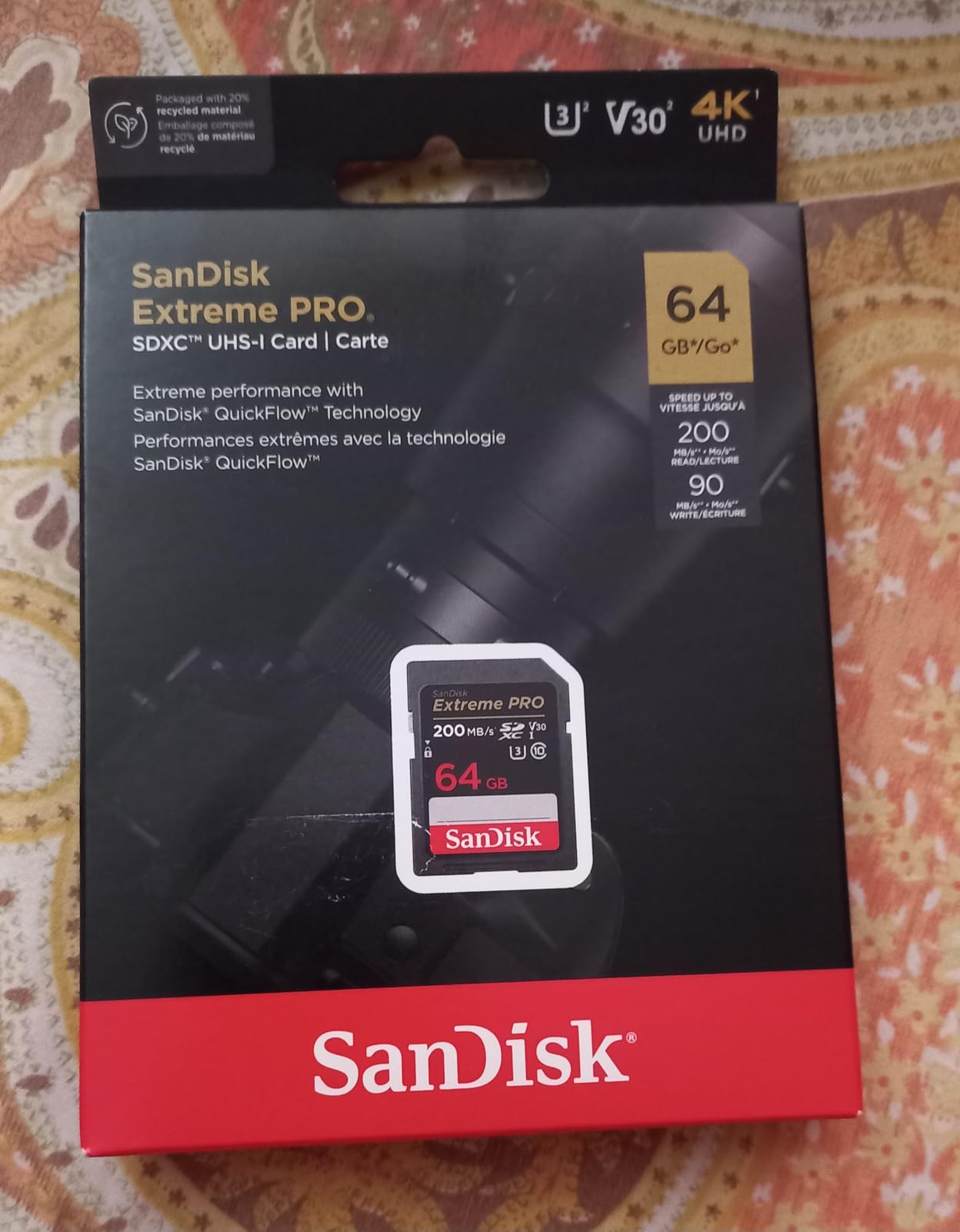 SanDisk 64GB Extreme PRO SDXC UHS-I Memory Card - C10, U3, V30, 4K UHD, SD Card - SDSDXXU-064G-GN4IN customer photo 2
