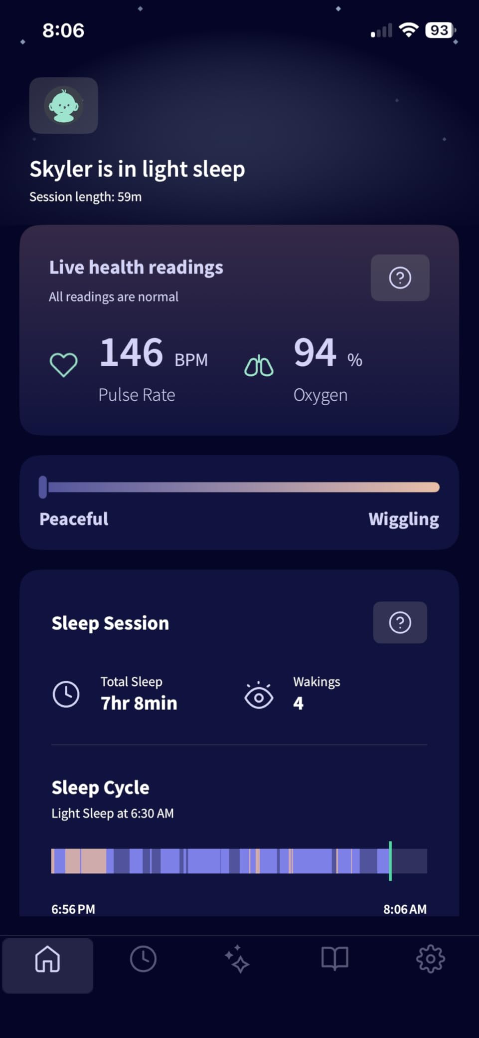 Dream Sock Smart Wearable Baby Monitor Tracks Heart Rate & Oxygen in Real Time Parents Receive Alerts, Sleep Insights & More via App - Bedtime Blue customer photo 1